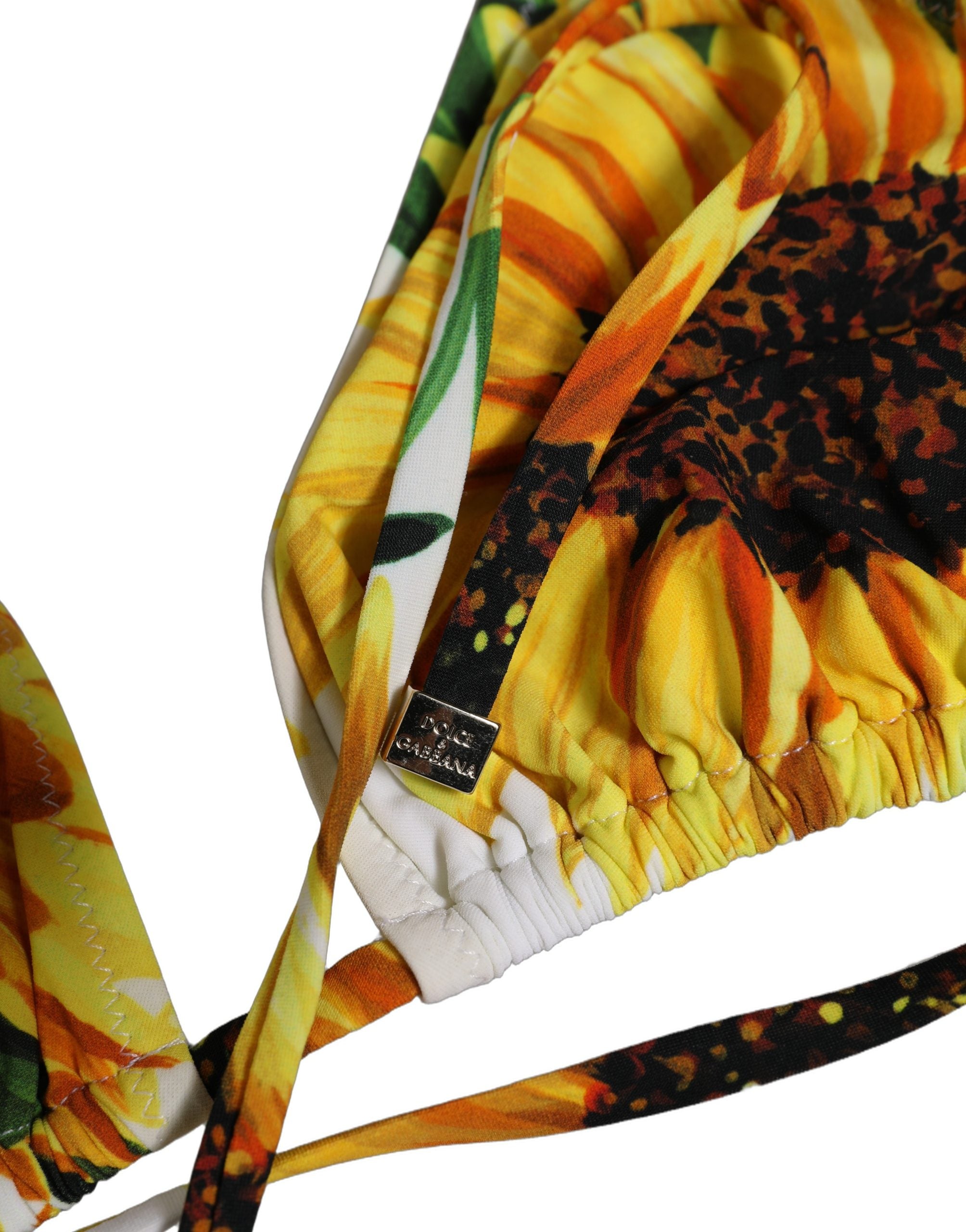 Dolce & Gabbana Multicolor Floral Halter Bikini Top - Luxe Swimwear