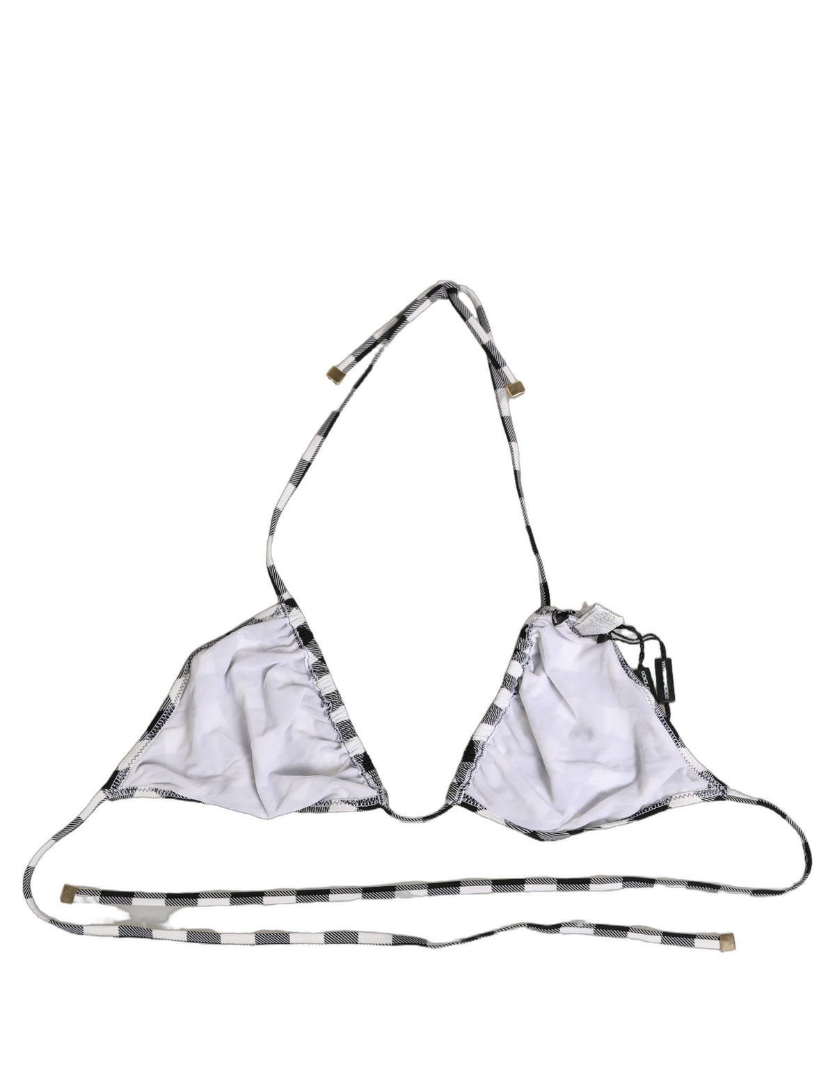 Dolce & Gabbana Halter Checkered Bikini Top - Luxury Swimwear