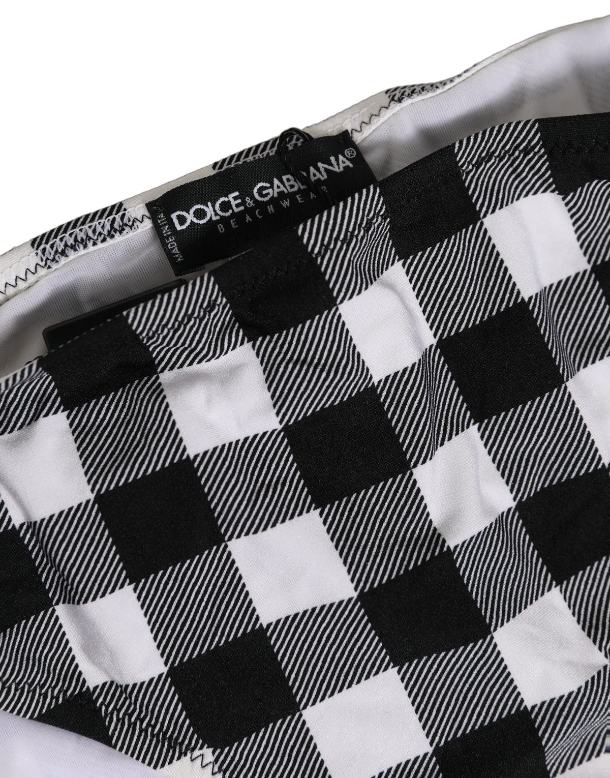 Dolce & Gabbana Luxury Black White Checkered Bikini Bottom