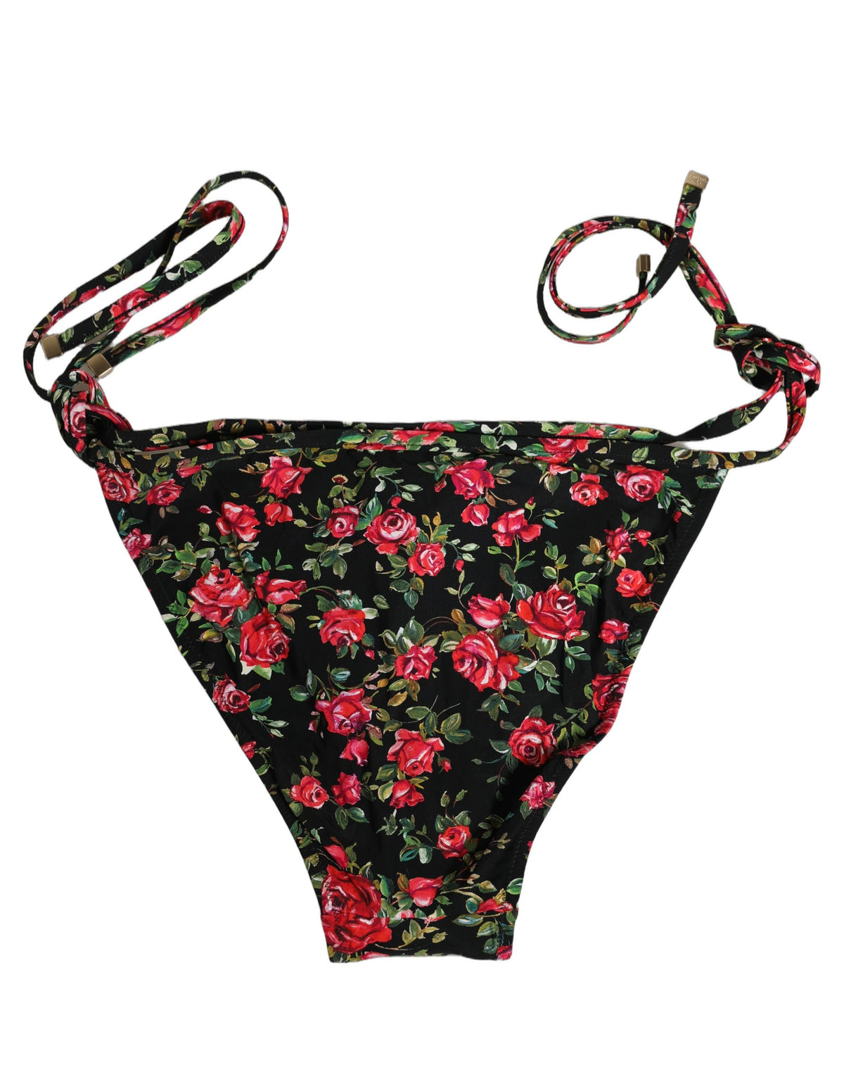 Dolce & Gabbana Black Floral Print Bikini Bottom for Luxury Escape