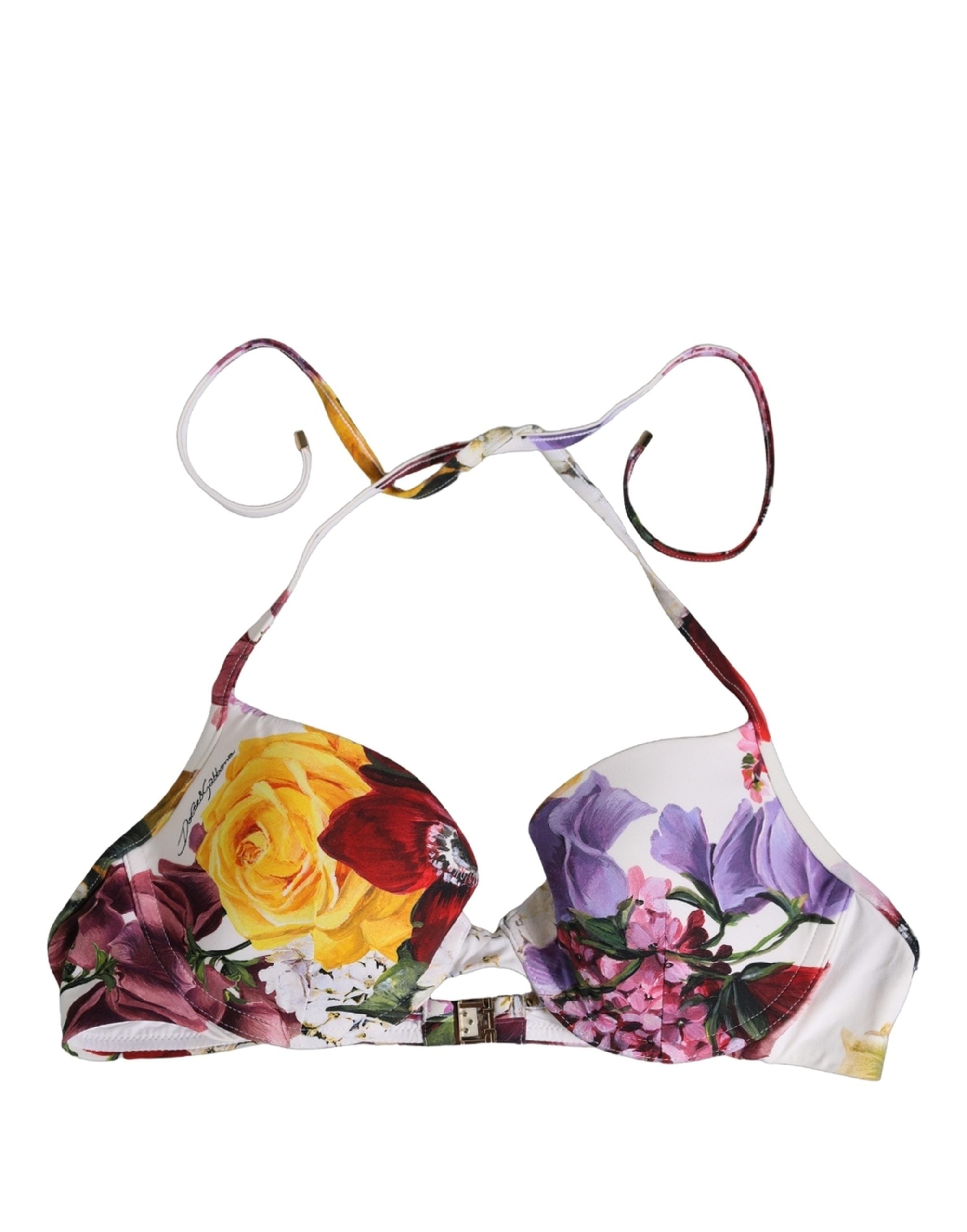 Dolce & Gabbana Floral Print Bikini Top - Luxurious Italian Swimwear
