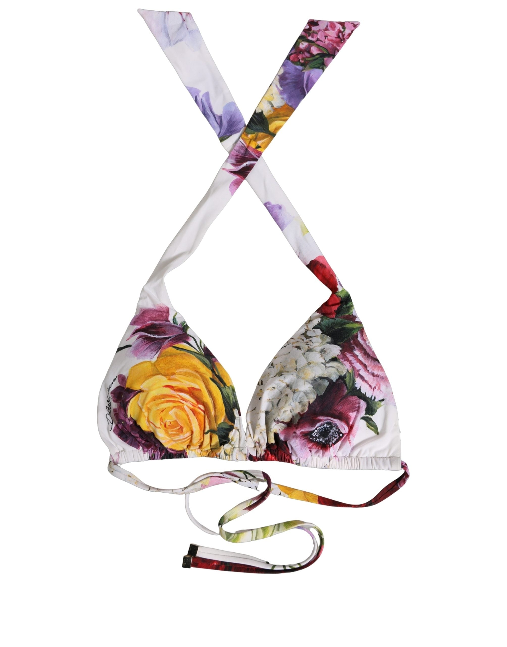 Dolce & Gabbana Triangle Bikini Top - Exquisite Floral Elegance
