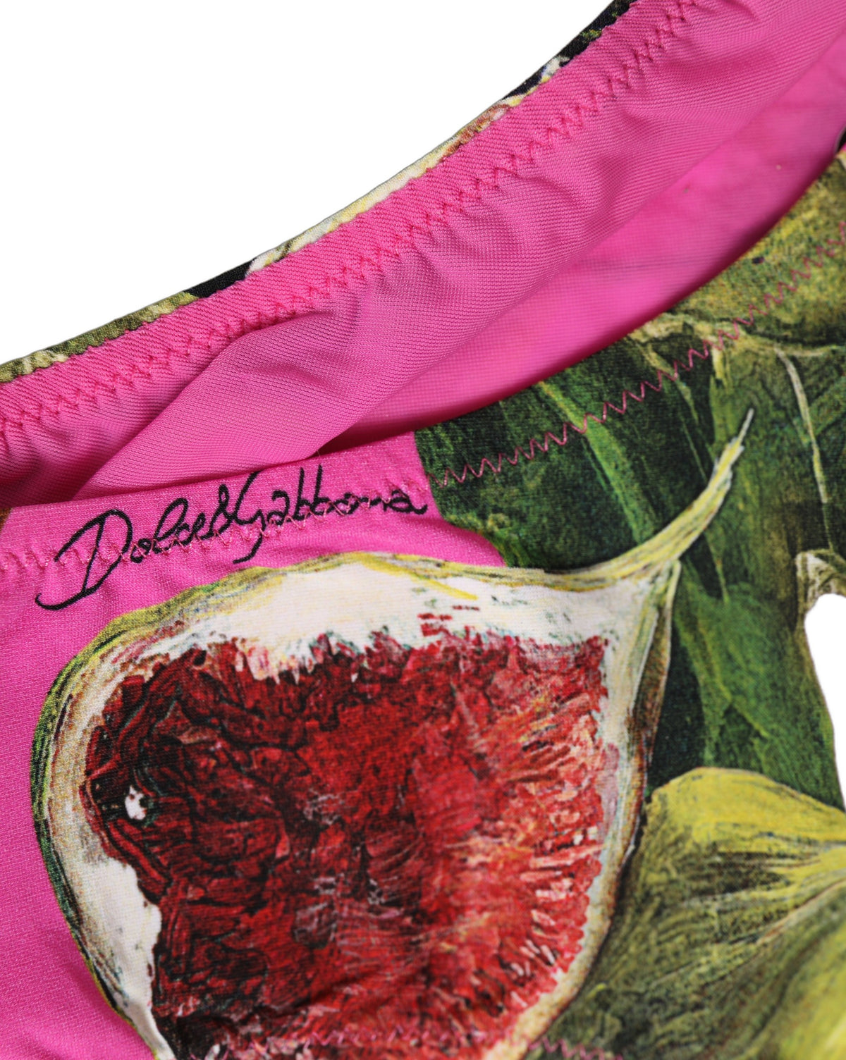 Dolce & Gabbana Fuchsia Pink Fig Print Bikini Bottom - Luxe Swimwear