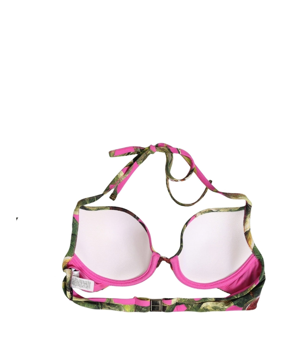 Dolce & Gabbana Fuchsia Pink Fig Print Push-Up Bikini Top