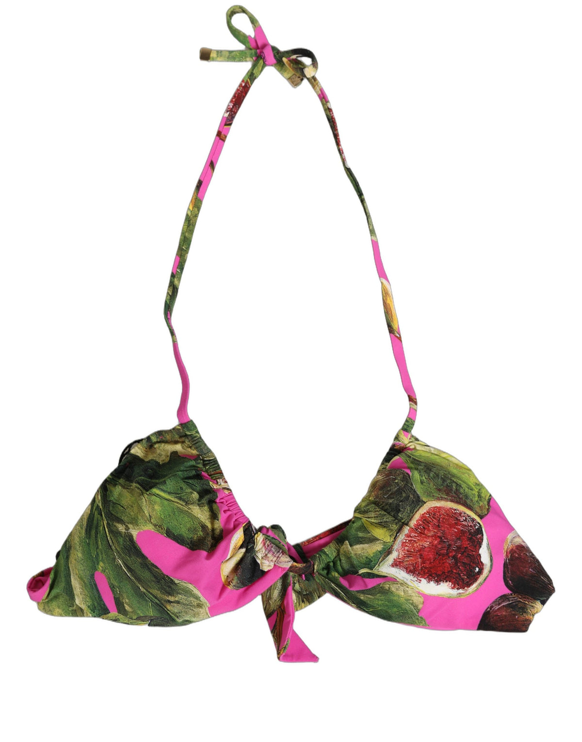 Dolce & Gabbana Fuchsia Pink Fig Print Bikini Top - Luxury Swimwear