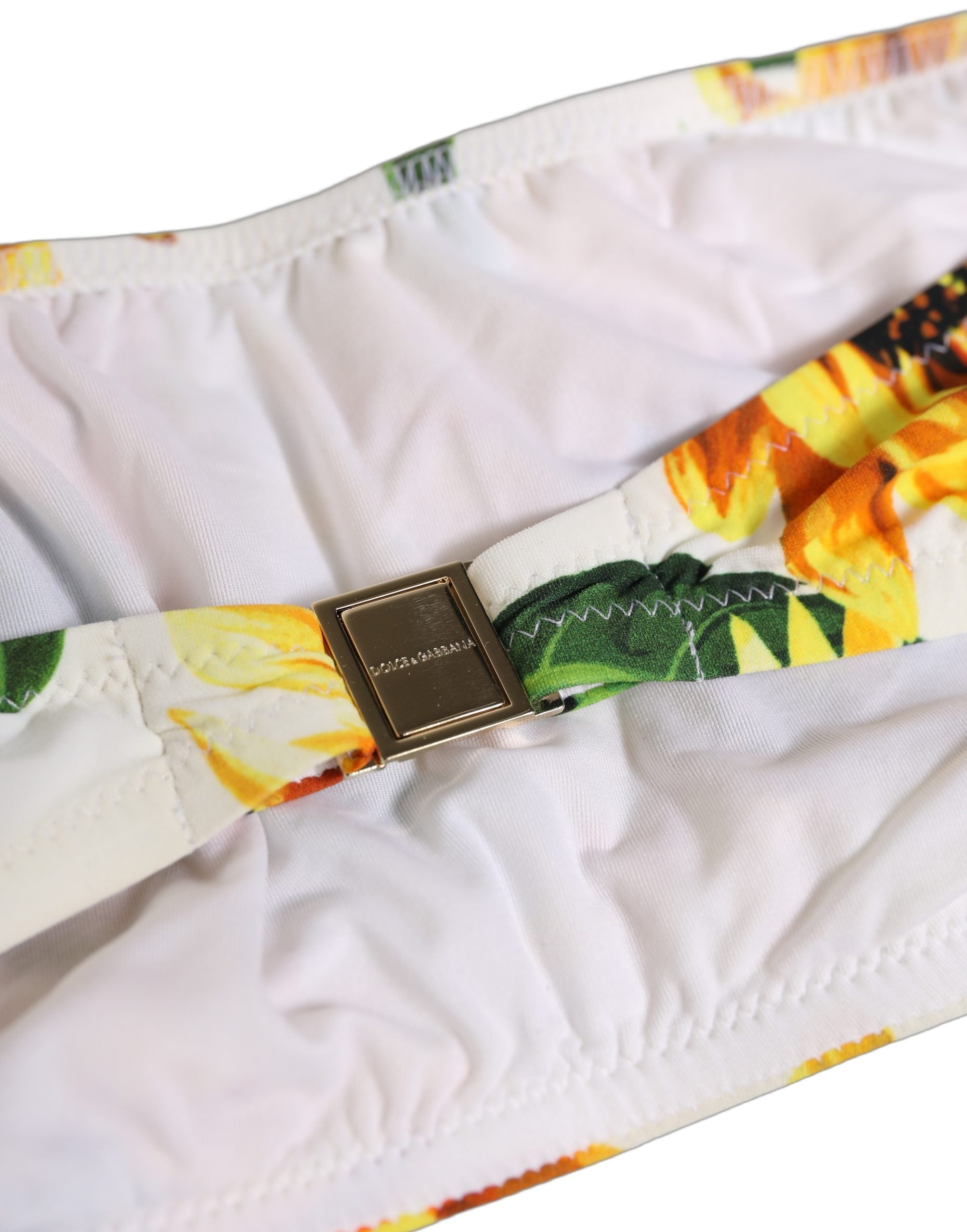 Dolce & Gabbana Sunflower Print Bandeau Bikini Top - Luxury Swimwear