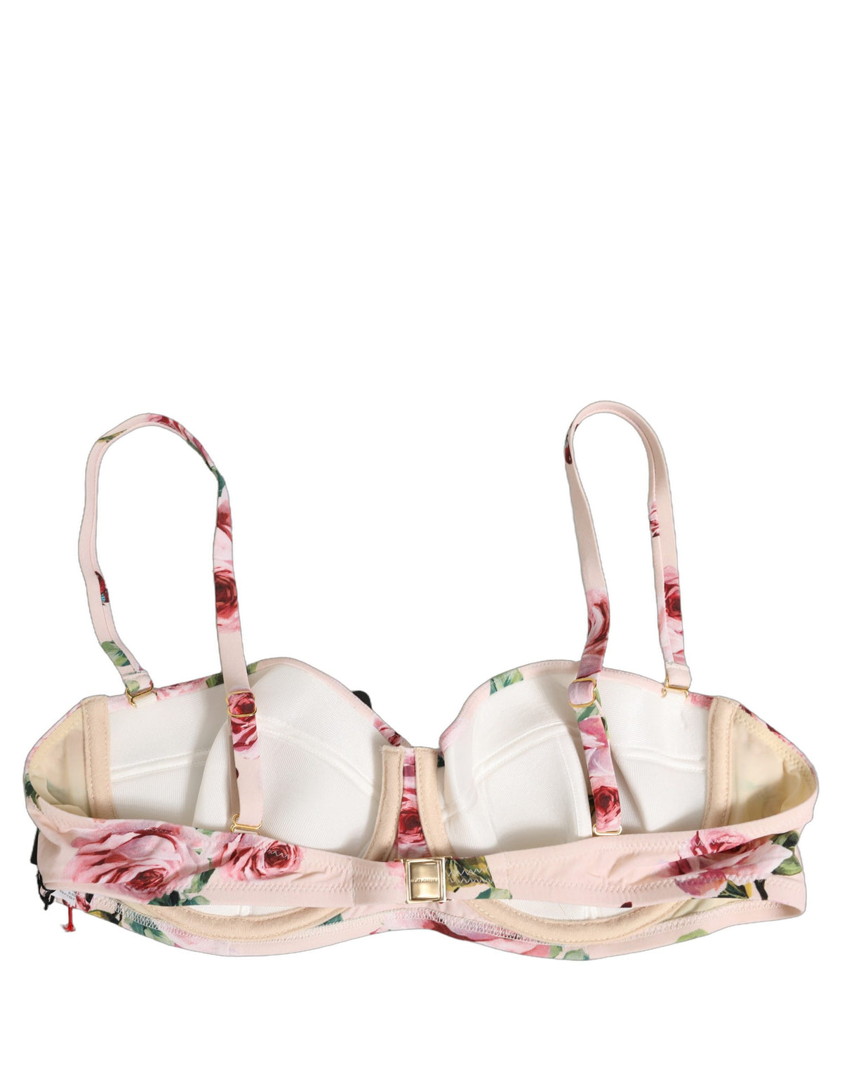 Dolce & Gabbana Pink Floral Underwire Bikini Top - Luxury Swimwear