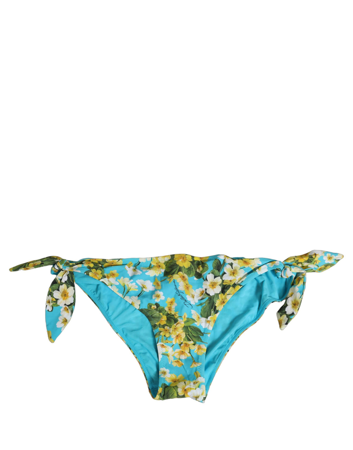 Dolce & Gabbana Blue Floral Print Luxe Bikini Bottom