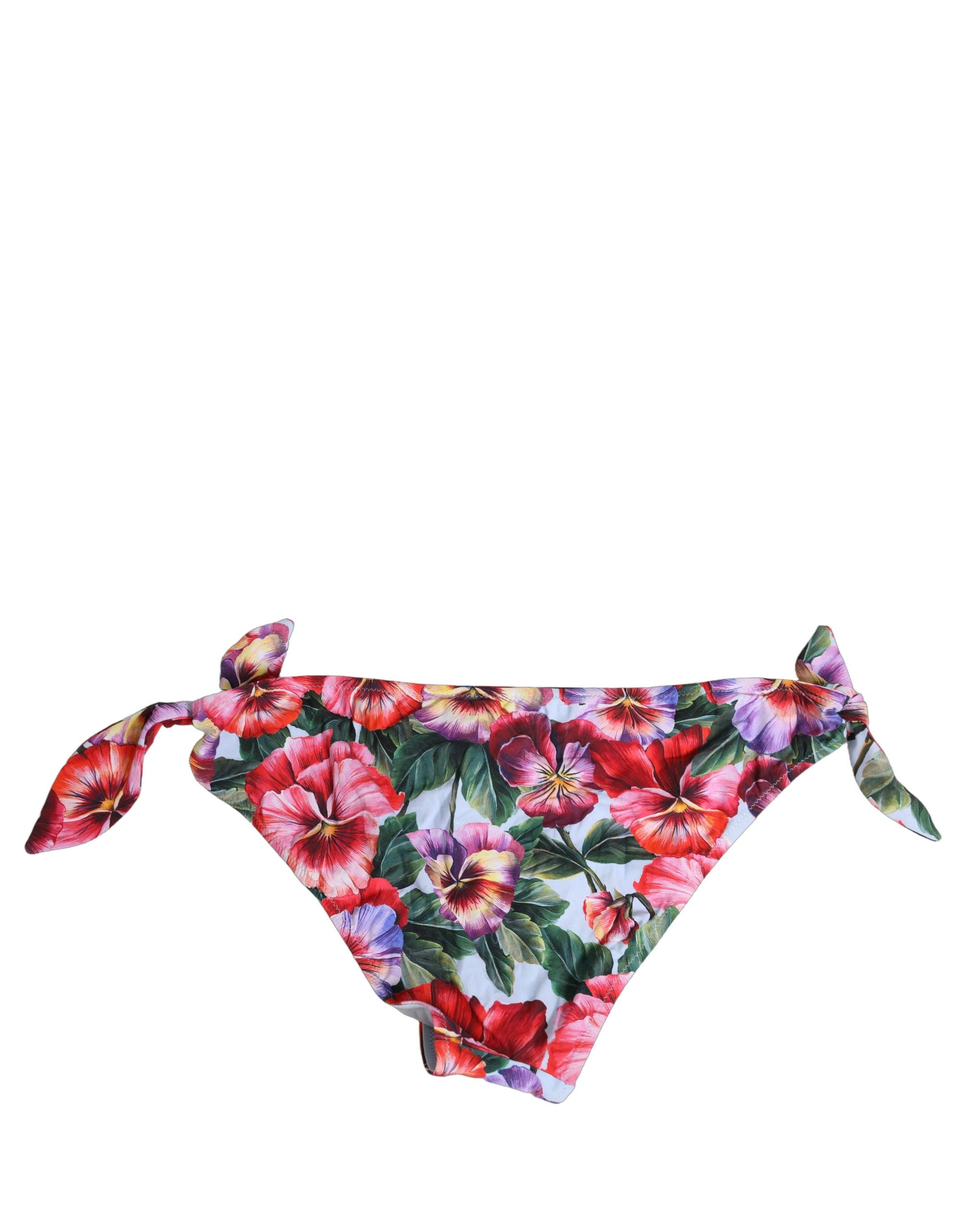Dolce & Gabbana Floral Print Bikini Bottom - Luxurious Italian Swimwear