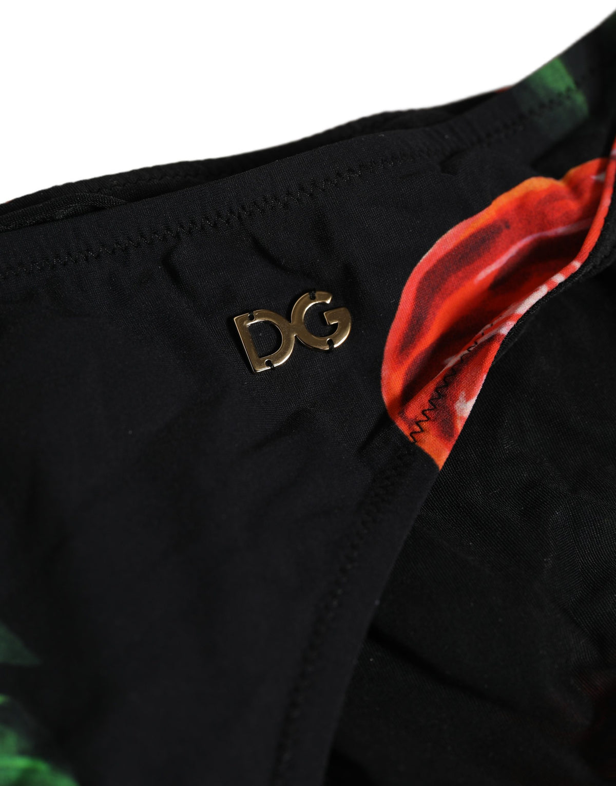 Dolce & Gabbana Black Floral Print Bikini Bottom - Luxury Swimwear