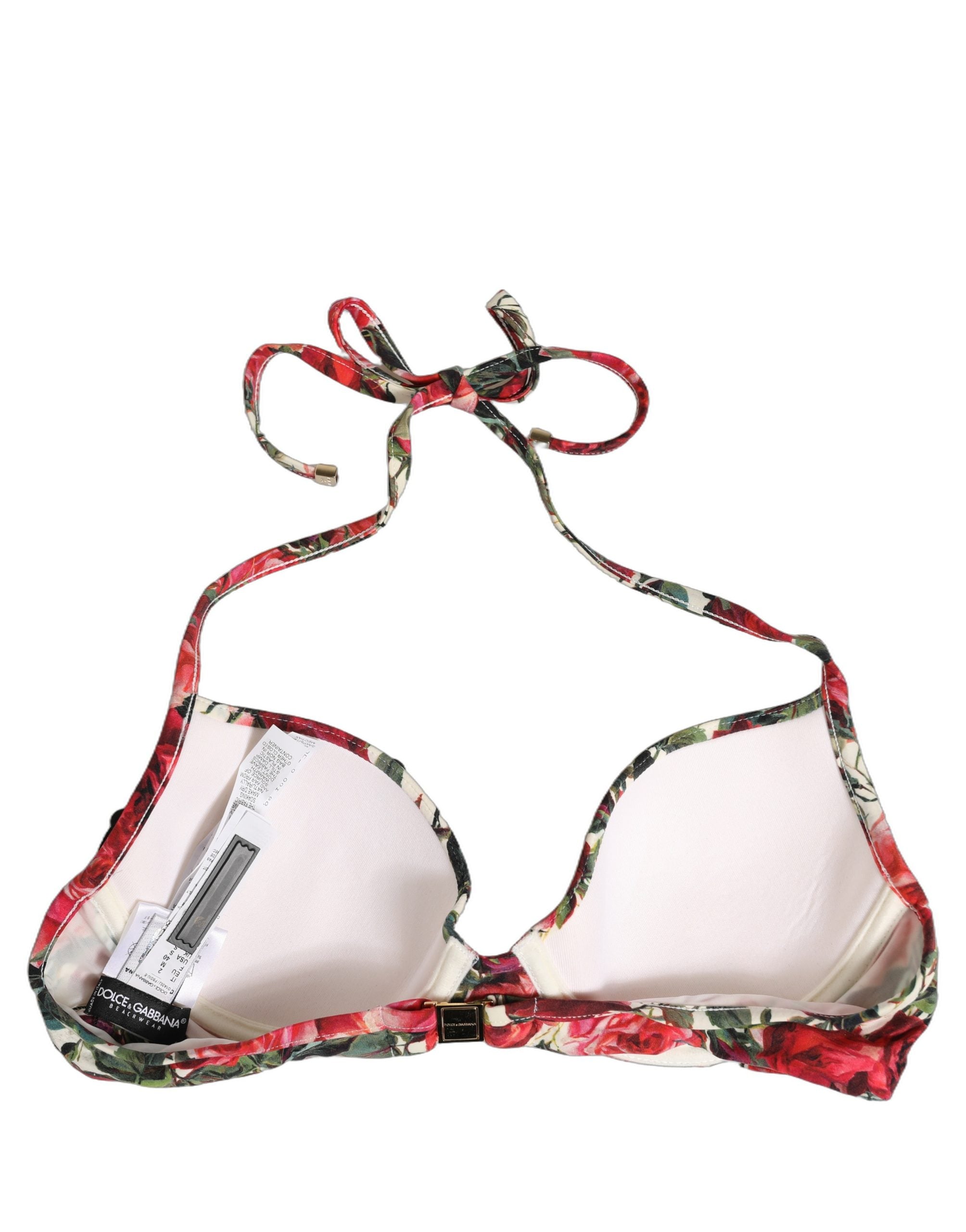 Dolce & Gabbana Multicolor Floral Print Bikini Top - Luxury Swimwear