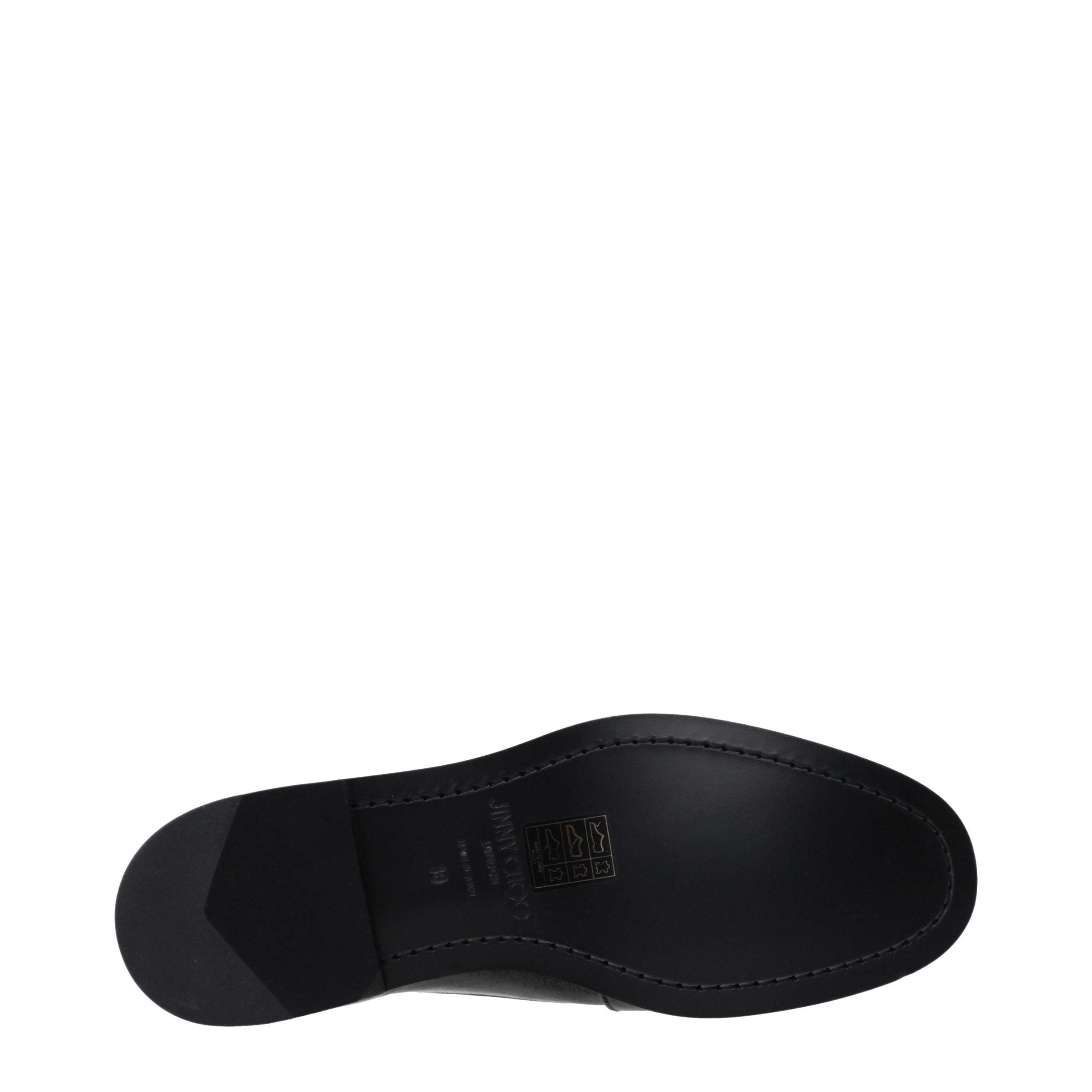 Indulge in the elegance of Jimmy Choo Black Leather Slip-On Loafers, where exquisite craftsmanship meets timeless sophistication, perfect for the discerning connoisseur.