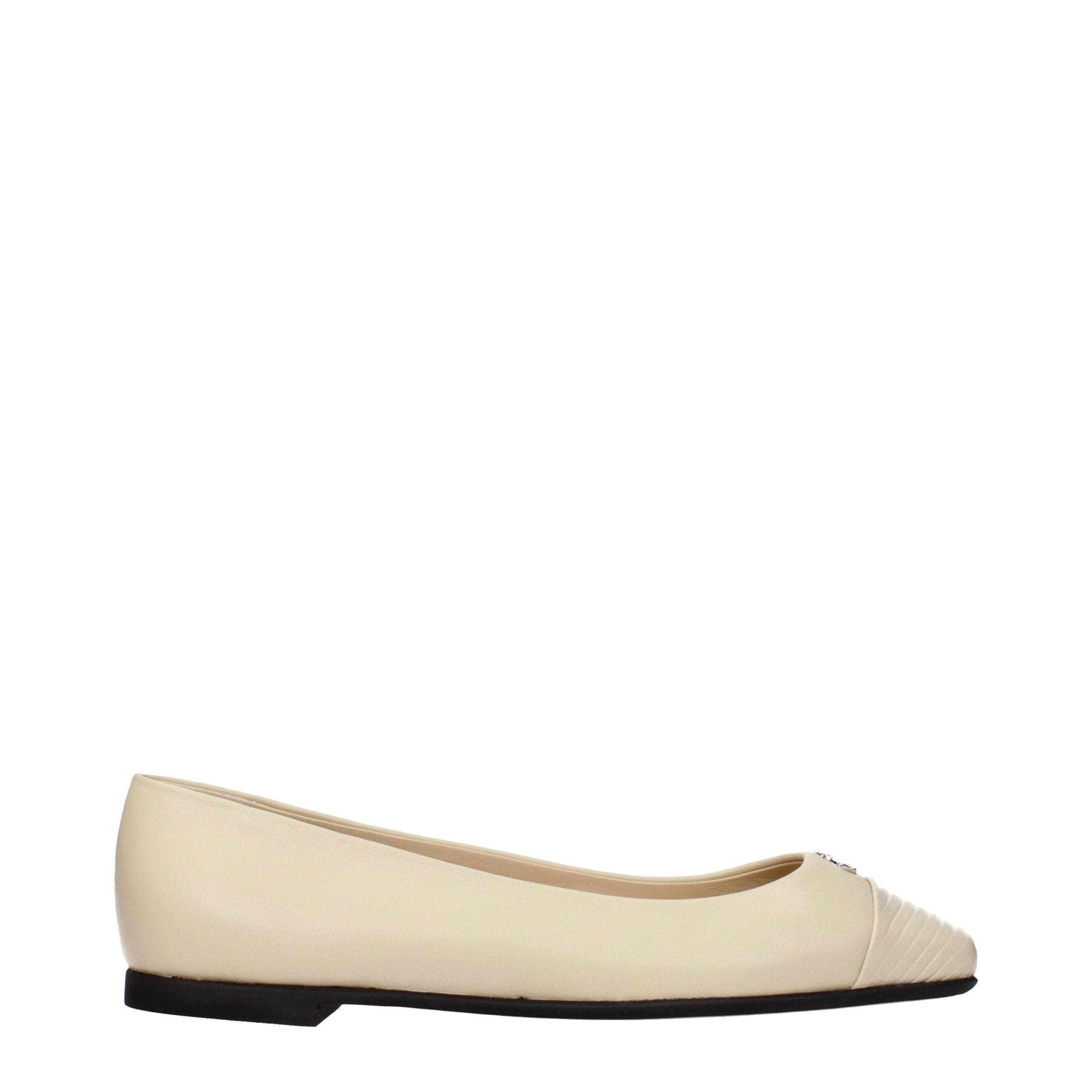 Jimmy Choo Beige Leather Ballet Flats - Timeless Luxury Elegance