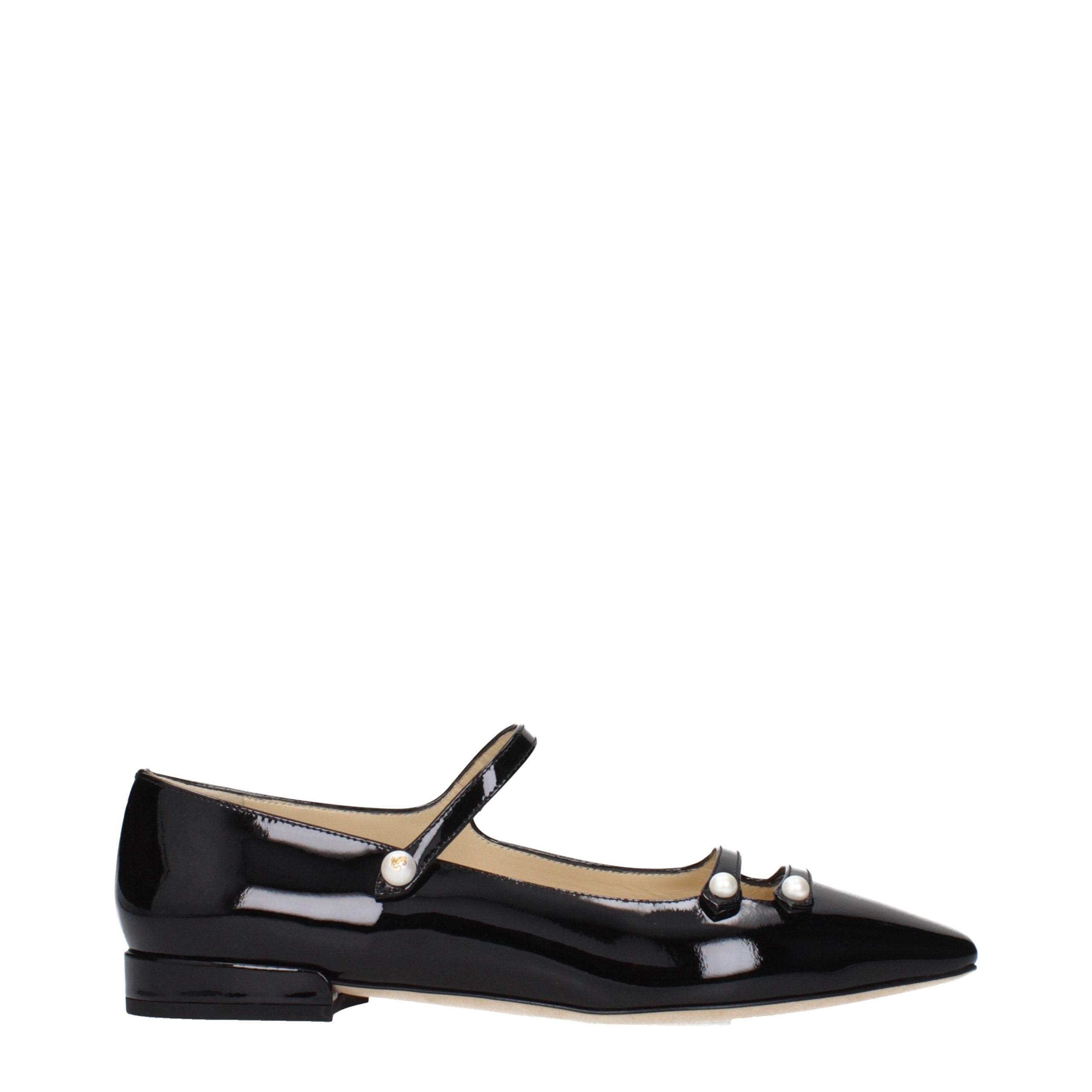 Jimmy Choo Black Leather Ballet Flats - Timeless Elegance