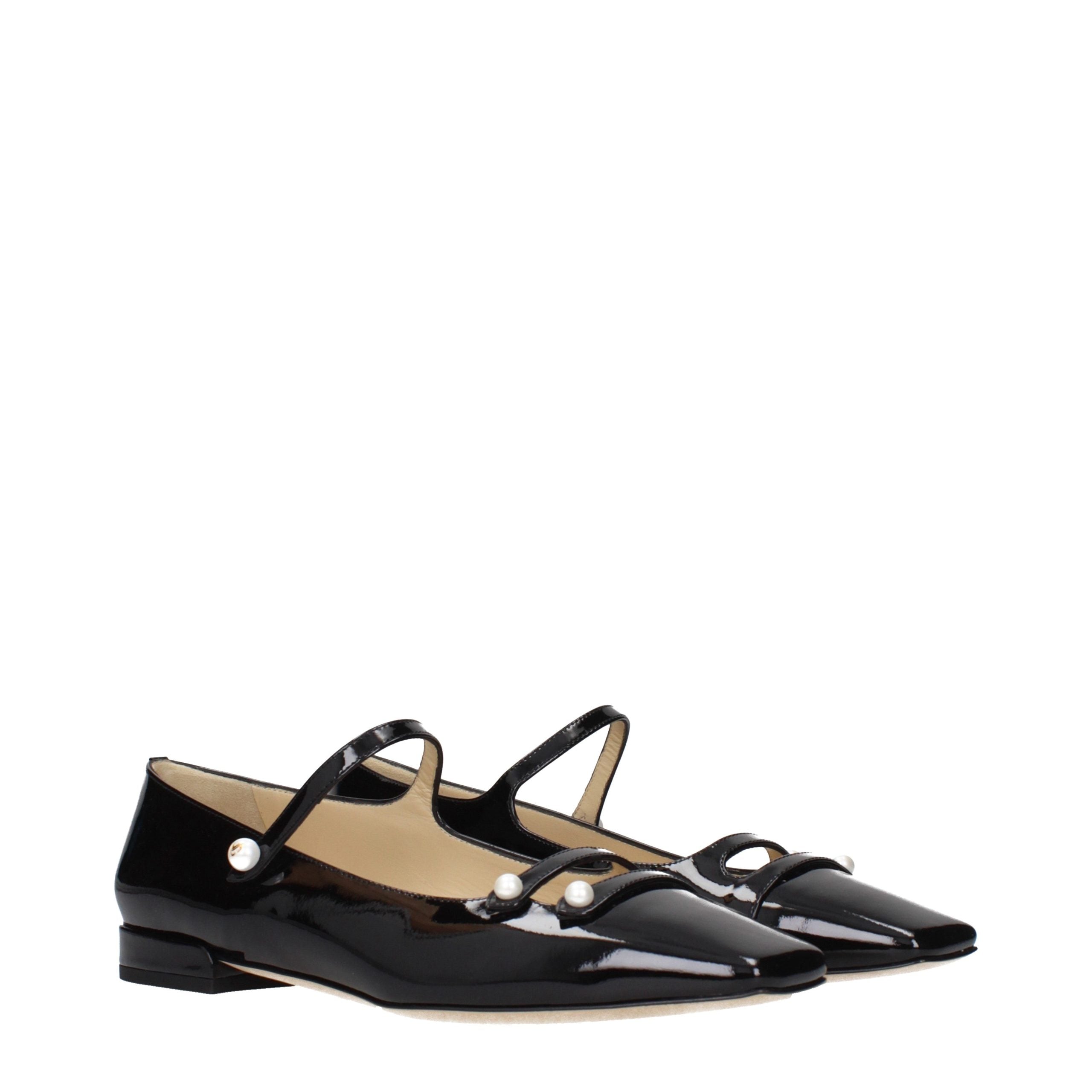 Jimmy Choo Black Leather Ballet Flats - Timeless Elegance