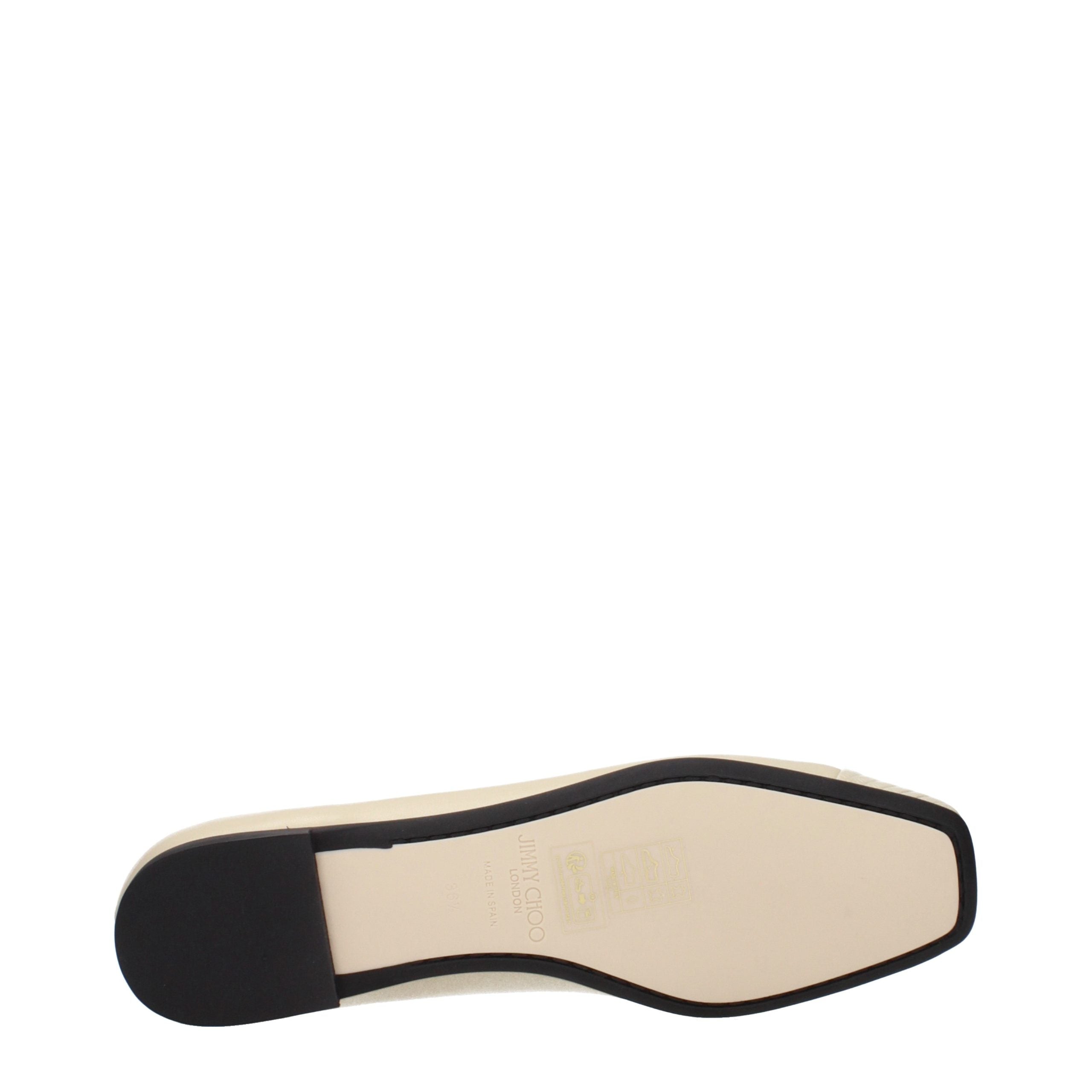 Indulge in the elegance of Jimmy Choo Beige Leather Ballet Flats, a timeless blend of luxury and sophistication, perfect for the discerning connoisseur.