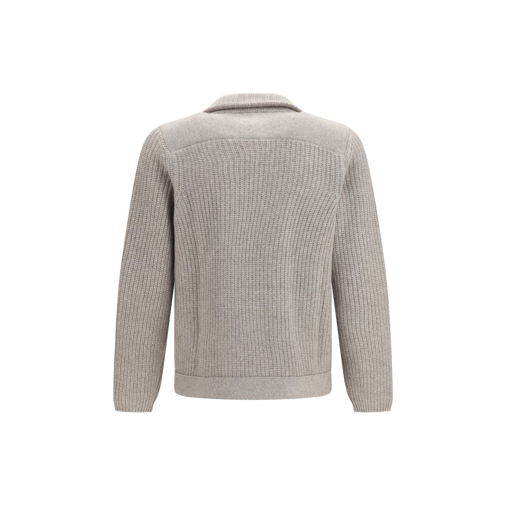 Brunello Cucinelli Gray Cashmere Cardigan - Timeless Luxury Elegance