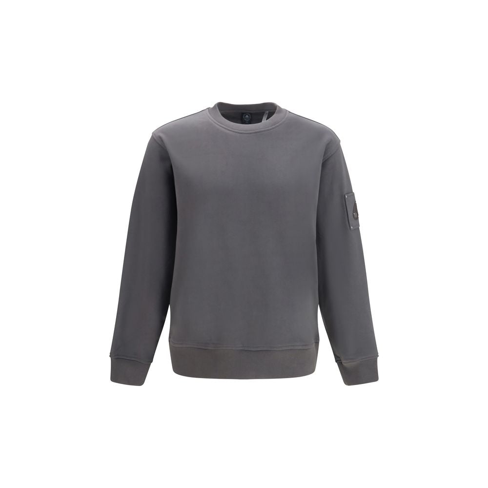 Indulge in the refined elegance of the Moose Knuckles Gray Cotton Sweatshirt, crafted from luxurious French terry for unparalleled comfort and style.