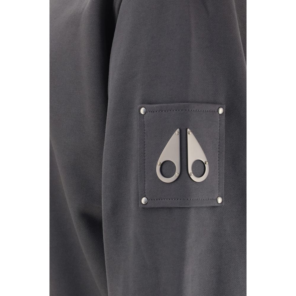 Indulge in the refined elegance of the Moose Knuckles Gray Cotton Sweatshirt, crafted from soft French terry for unparalleled comfort and style, perfect for the discerning individual.