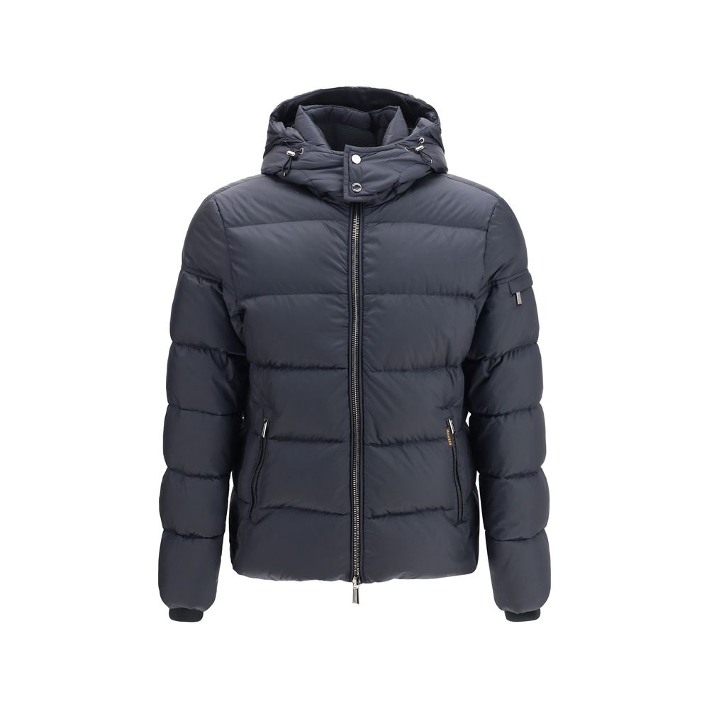 Indulge in the MooRER Blue Polyamide Full-Length Jacket, where luxurious goose down meets exquisite craftsmanship, elevating your winter wardrobe with effortless elegance.
