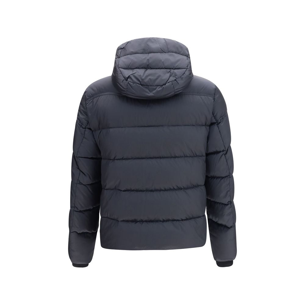 Indulge in the MooRER Blue Polyamide Full-Length Jacket, a masterpiece of luxurious goose down elegance, designed for those who appreciate refined sophistication and exceptional warmth.
