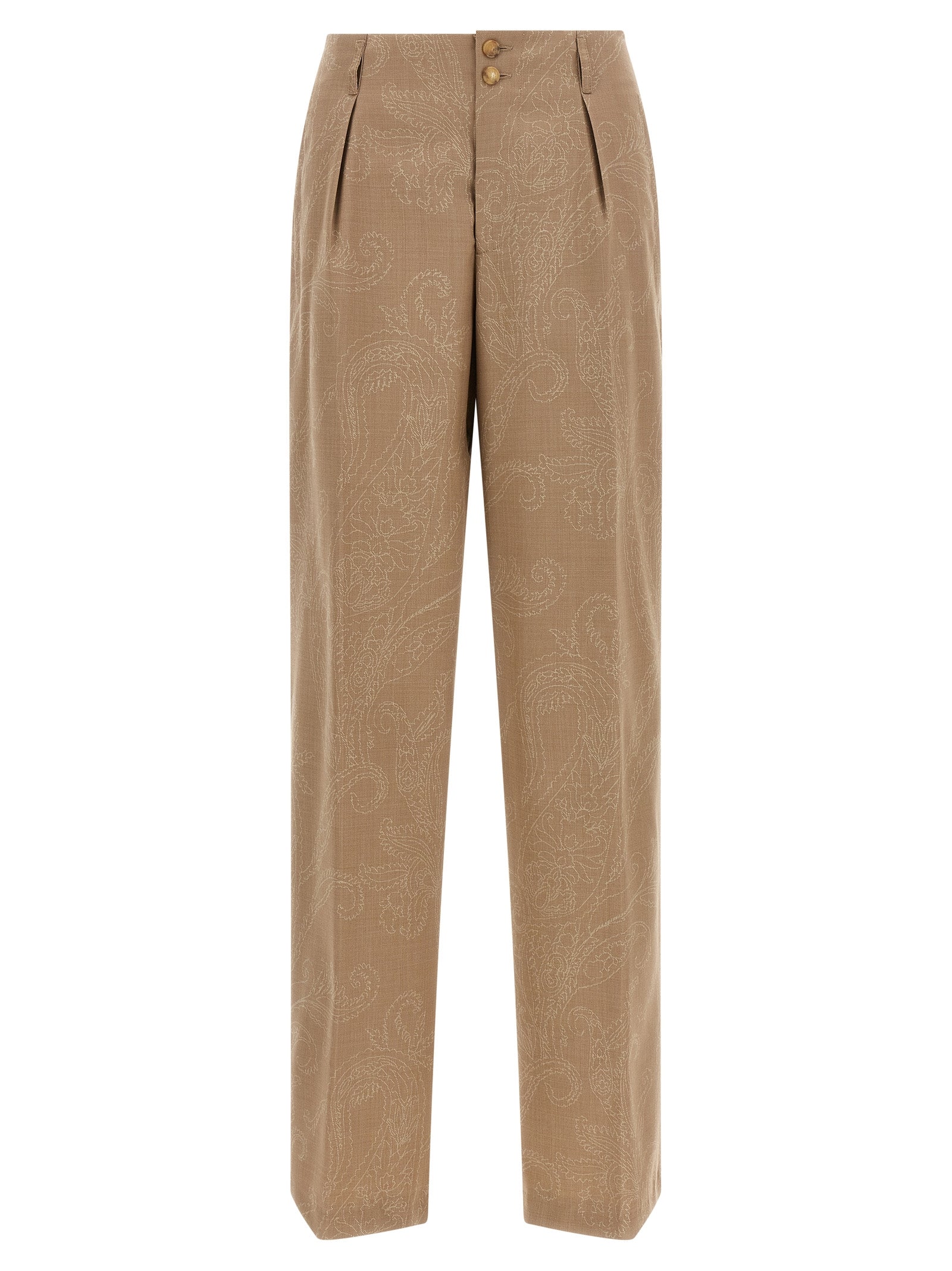 Etro Beige Wool Dress Pants - Exquisite Tailored Elegance