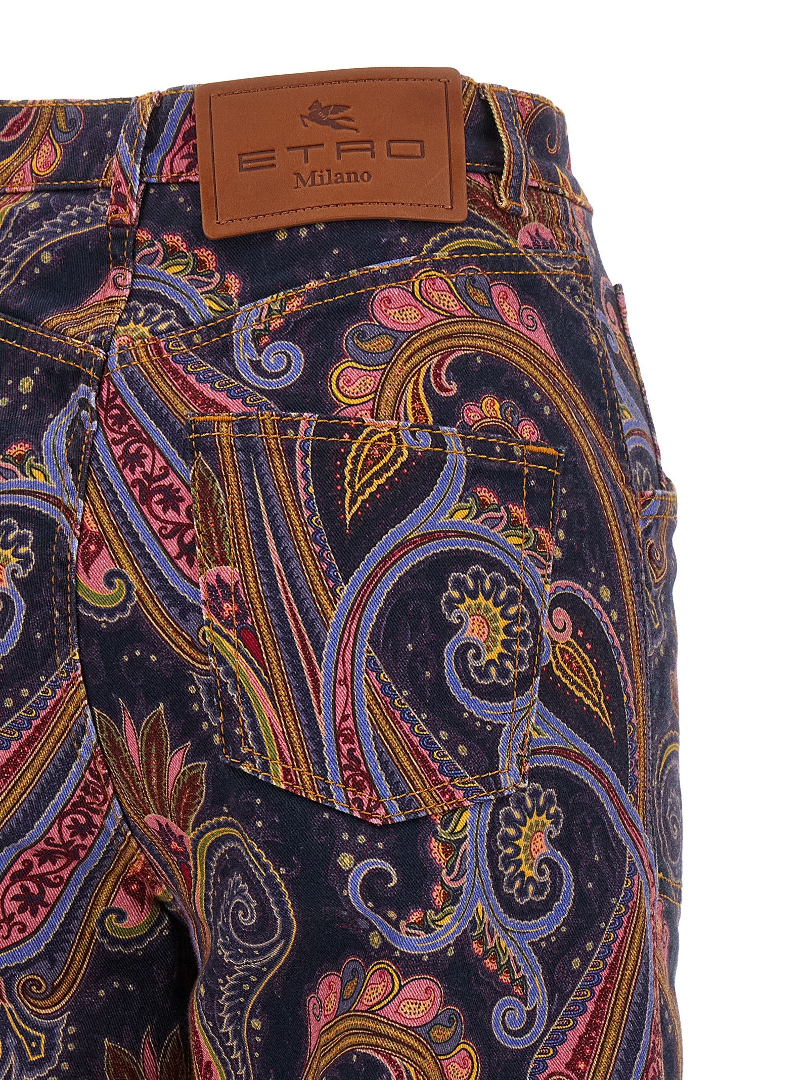 Etro Multicolor Cotton Flared Jeans - Elevate Your Style