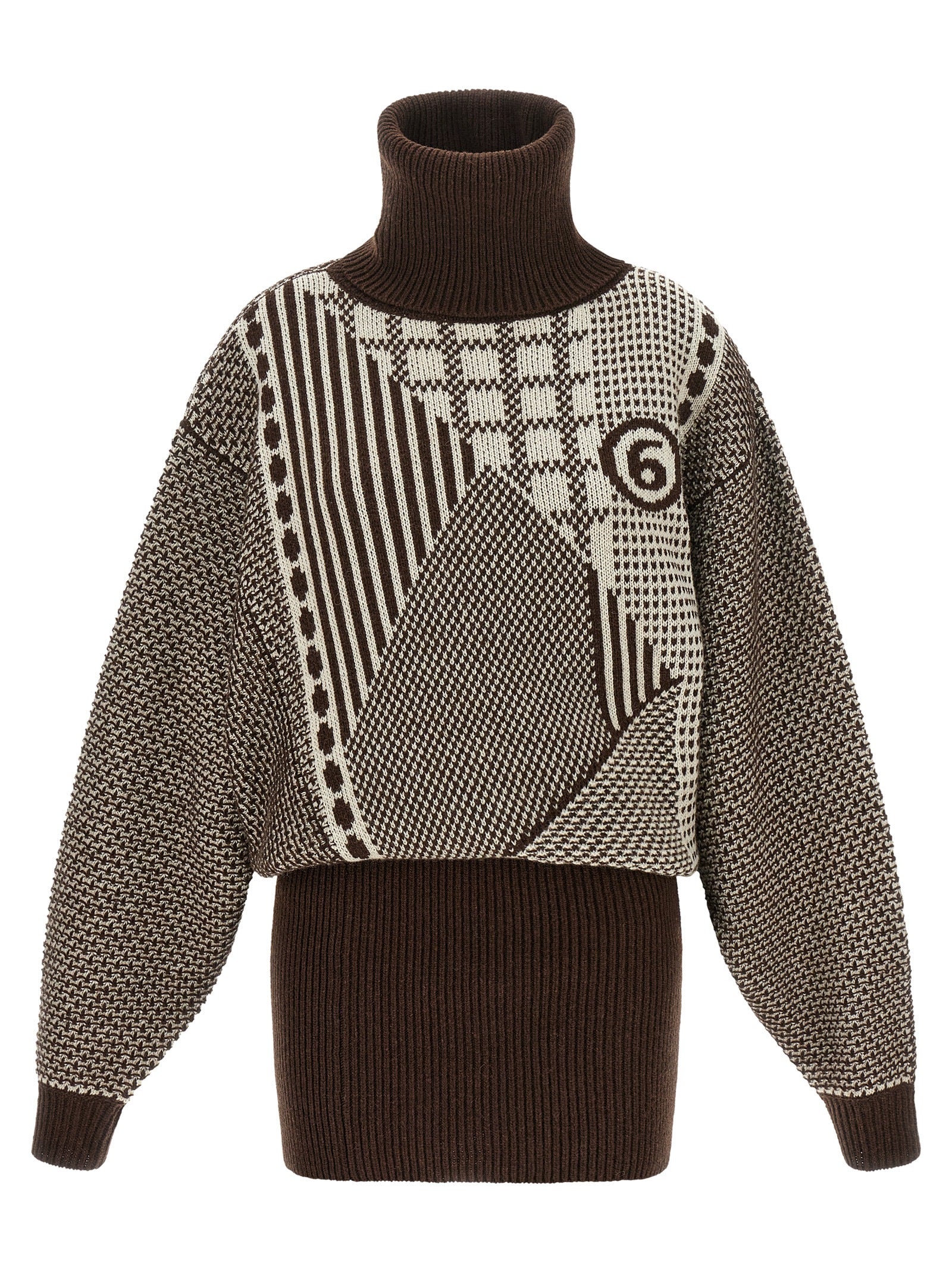 MM6 Maison Margiela Brown Wool Mini Dress - Avant-Garde Luxury