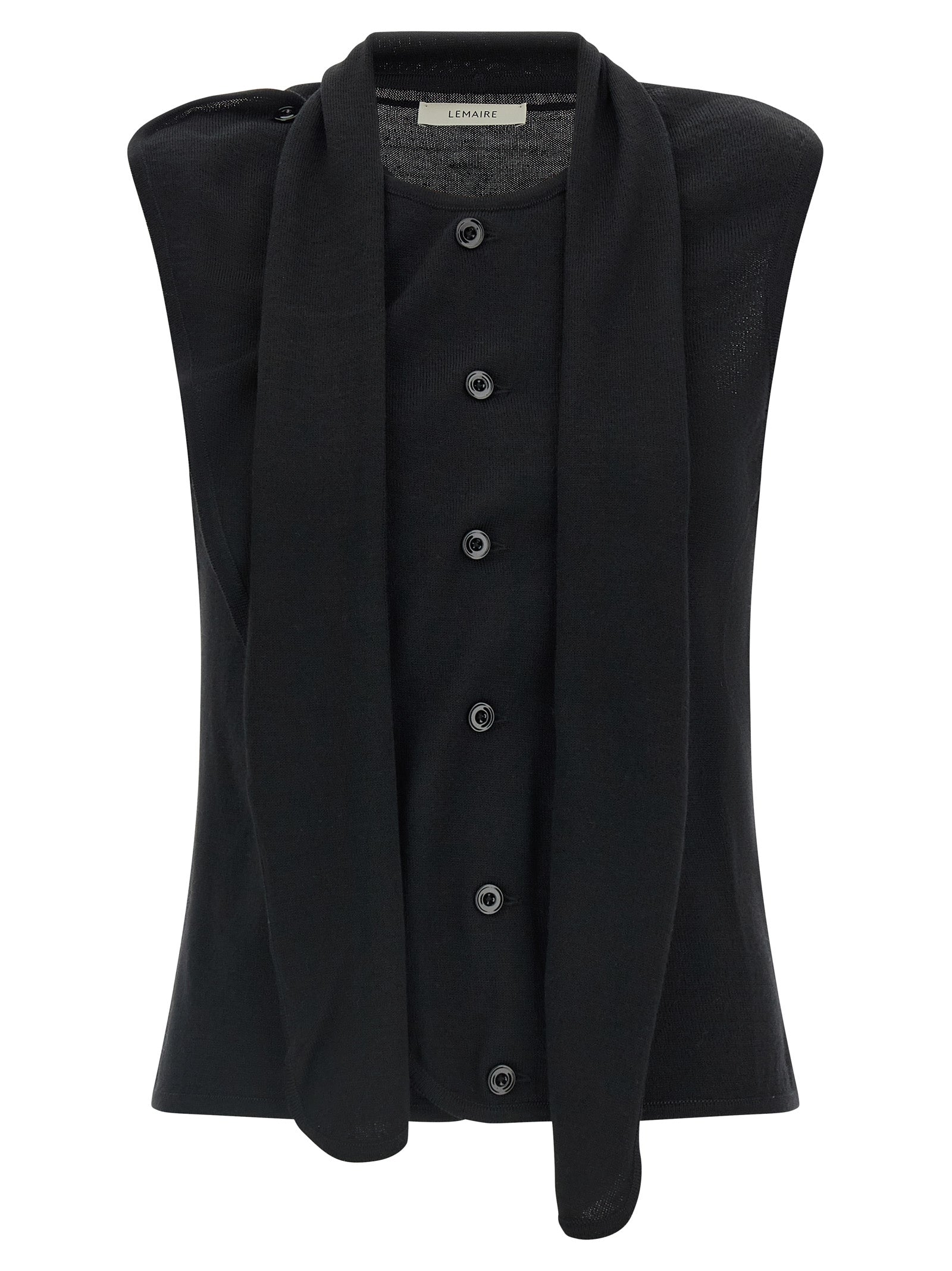 Lemaire Black Wool Sleeveless Jacket - Redefine Luxury Elegance