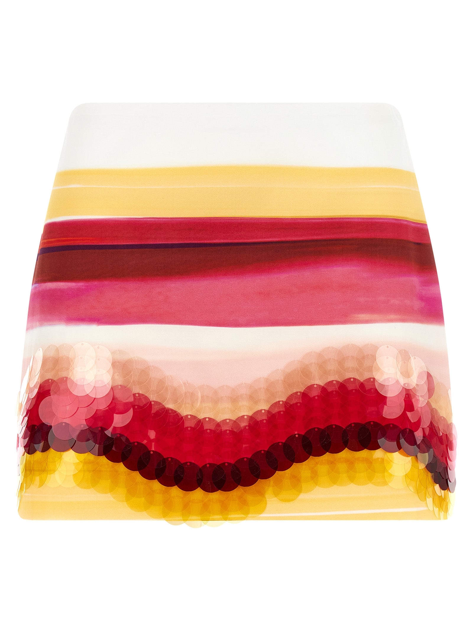 Elevate your summer wardrobe with the Fendi Multicolor Cotton Long Skirt, a masterpiece of artistry and sophistication, adorned with hand-embroidered sequins for timeless elegance.