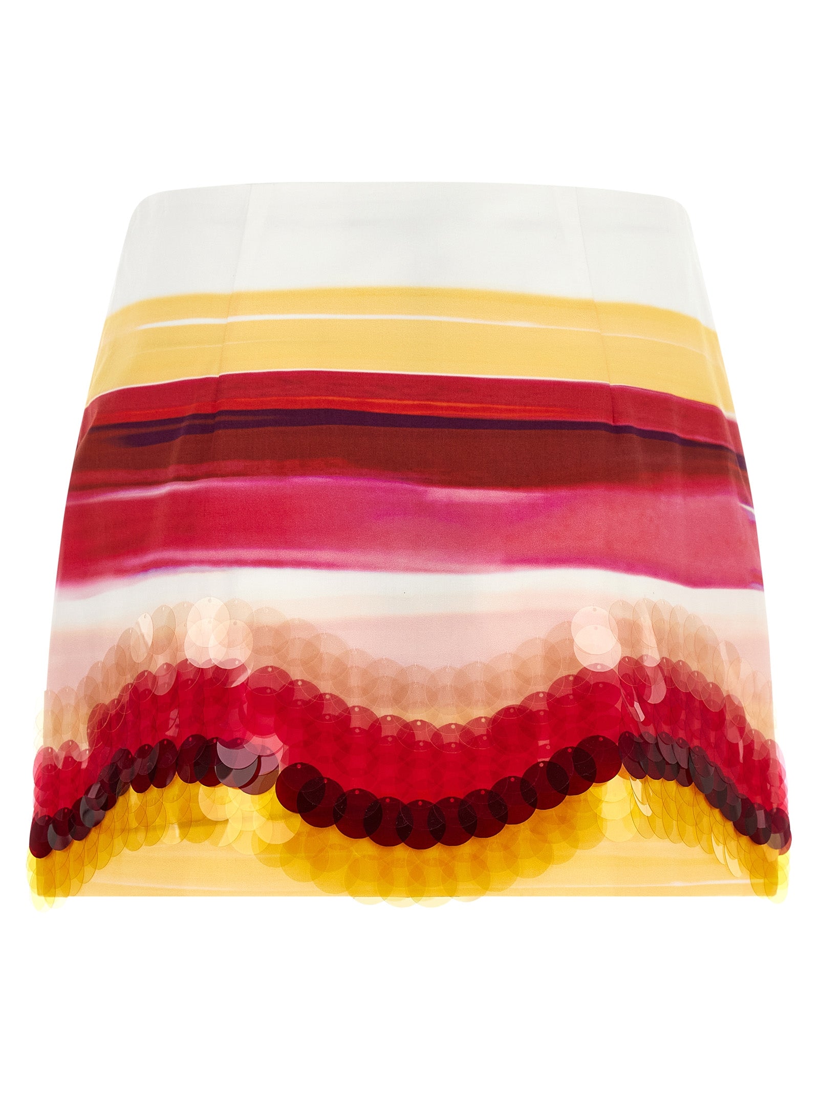 Discover the Fendi Multicolor Cotton Long Skirt, a masterpiece of Italian craftsmanship adorned with hand-embroidered sequins, perfect for elevating your summer elegance.