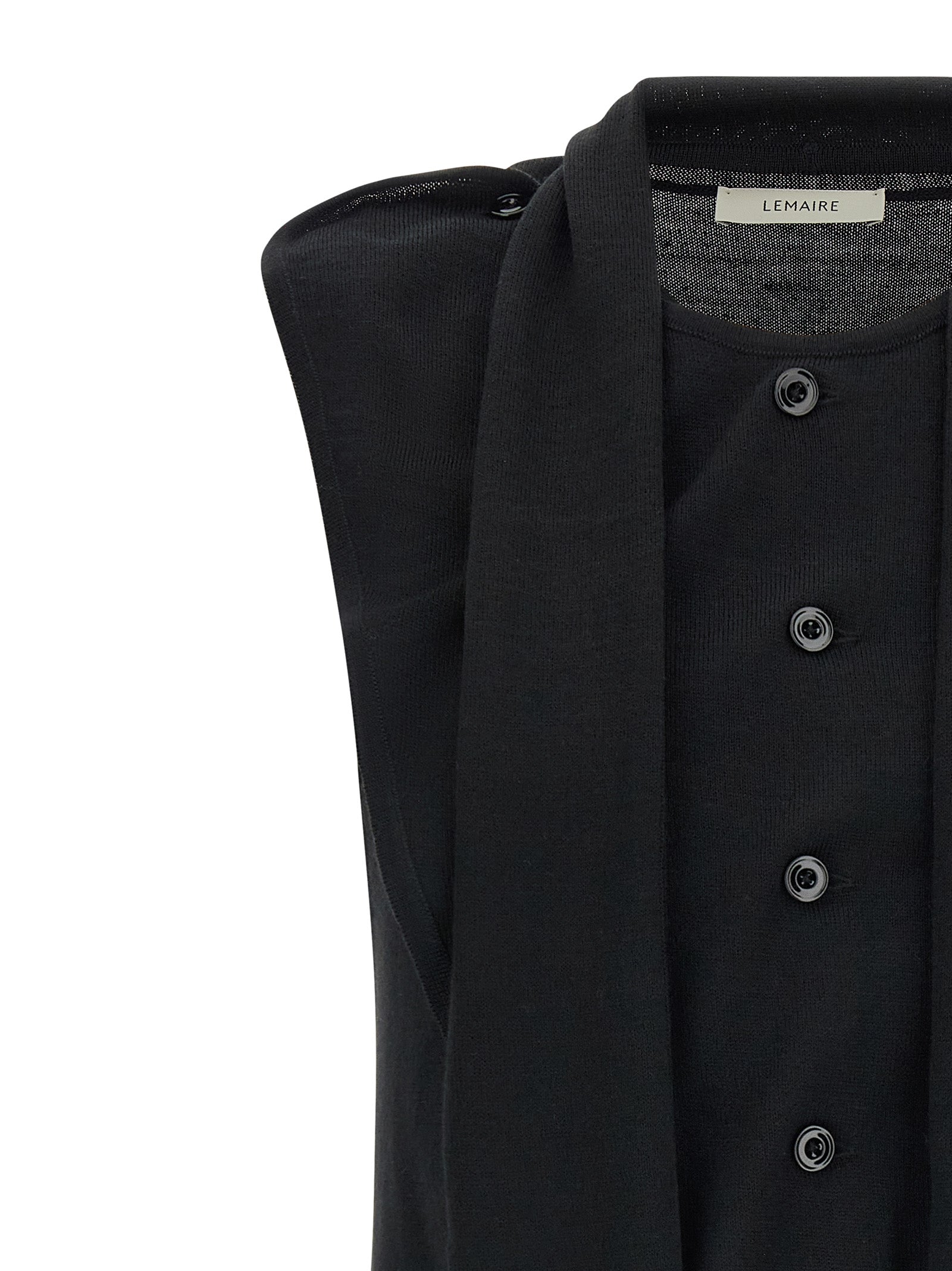 Lemaire Black Wool Sleeveless Jacket - Timeless Luxury Redefined