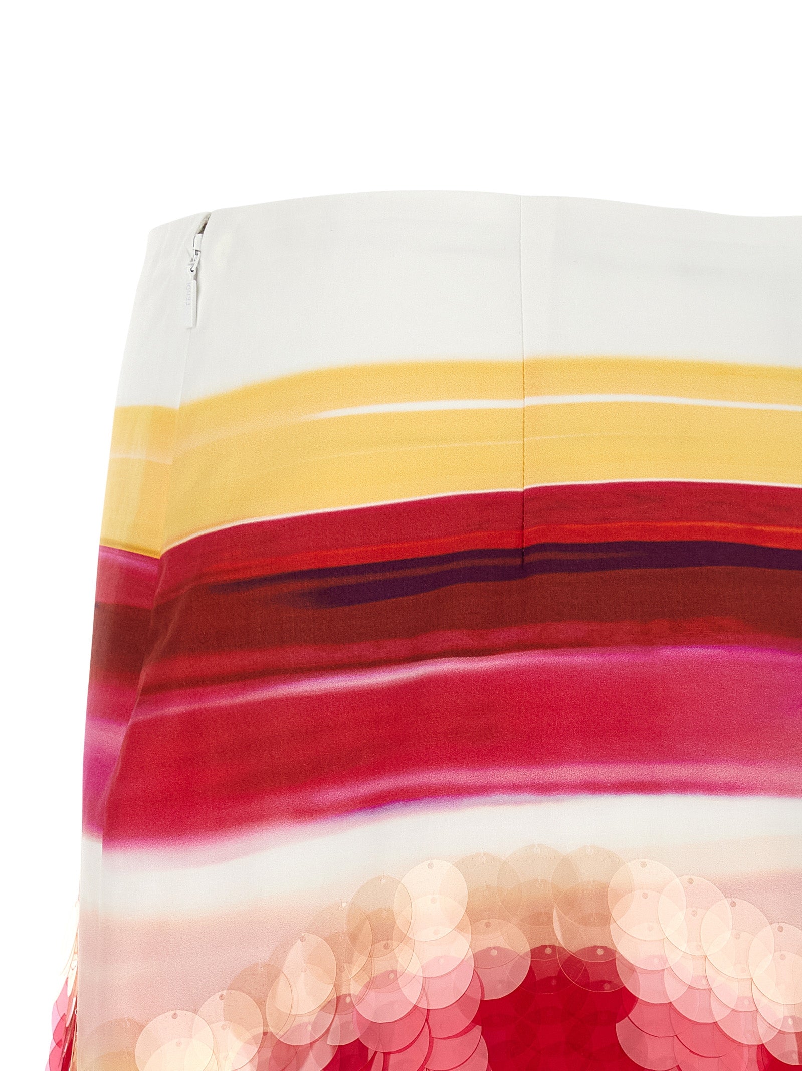 Elevate your summer wardrobe with the Fendi Multicolor Cotton Long Skirt, a masterpiece of Italian craftsmanship adorned with hand-embroidered sequins for timeless elegance.