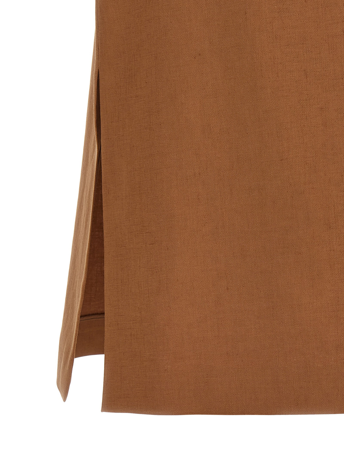 Fendi Brown Linen Midi Skirt - Timeless Luxury Elegance