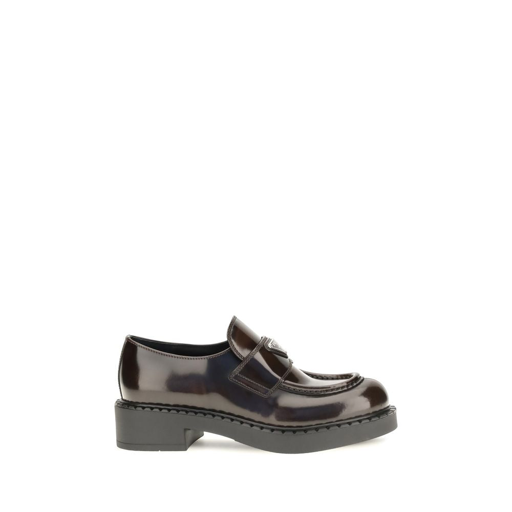 Prada Brown Calf Leather Loafers - Timeless Elegance for All
