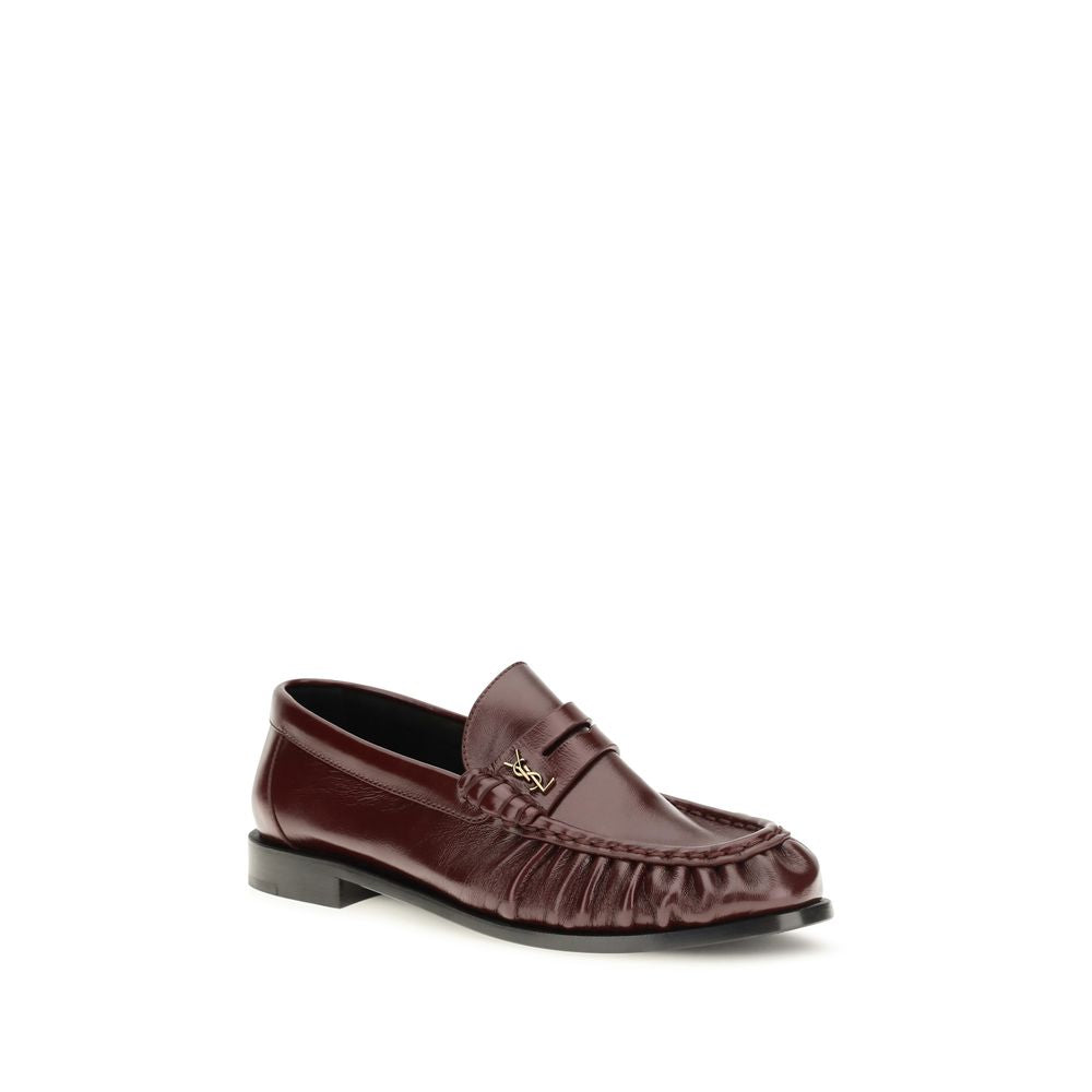 Saint Laurent Slip-On Loafers - Timeless Elegance in Bordeaux