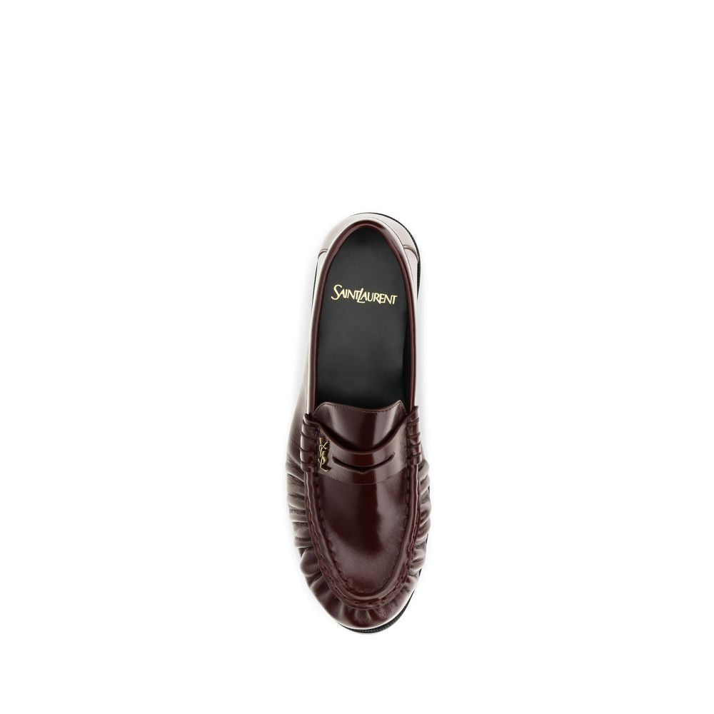 Saint Laurent Slip-On Loafers - Timeless Elegance in Bordeaux