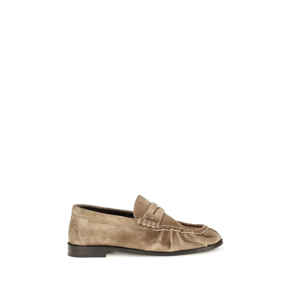 Saint Laurent Slip-On Loafers in Beige Calf Leather - Timeless Elegance