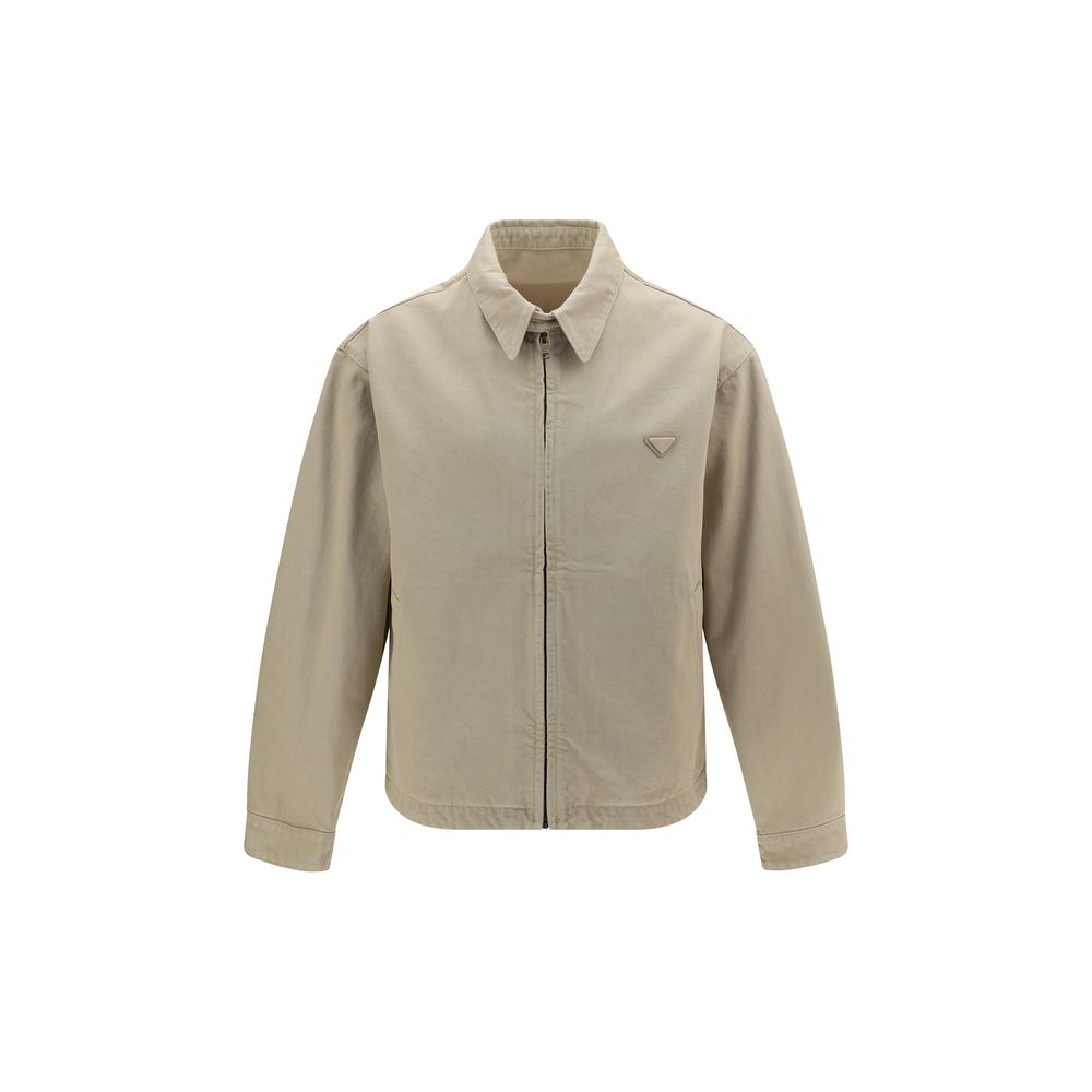 Prada Beige Cotton Denim Jacket - Timeless Luxury Redefined