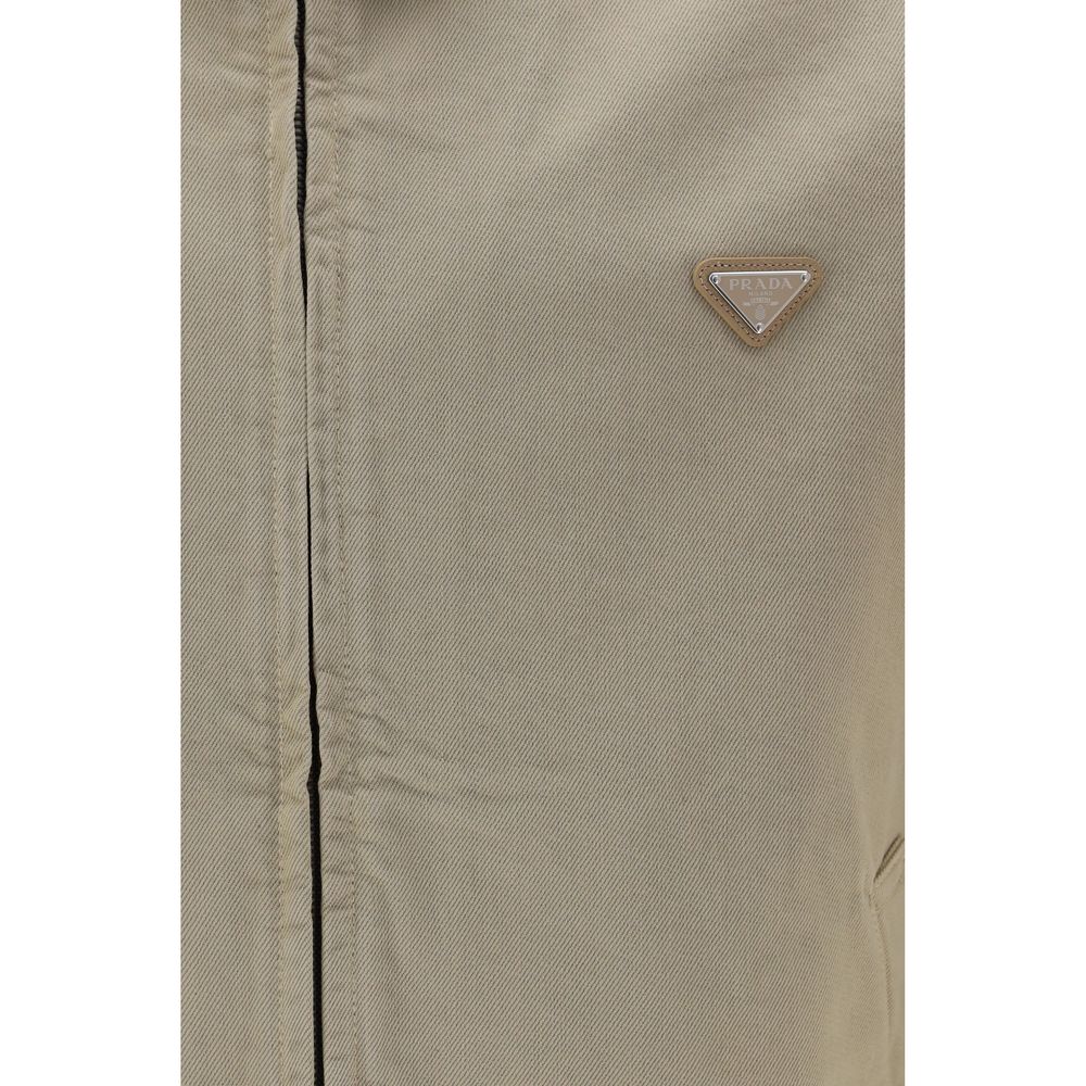 Prada Beige Cotton Denim Jacket - Timeless Luxury Redefined