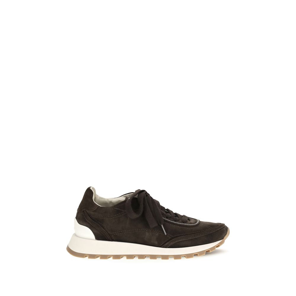 Brunello Cucinelli Brown Suede Low Top Sneakers - Timeless Elegance