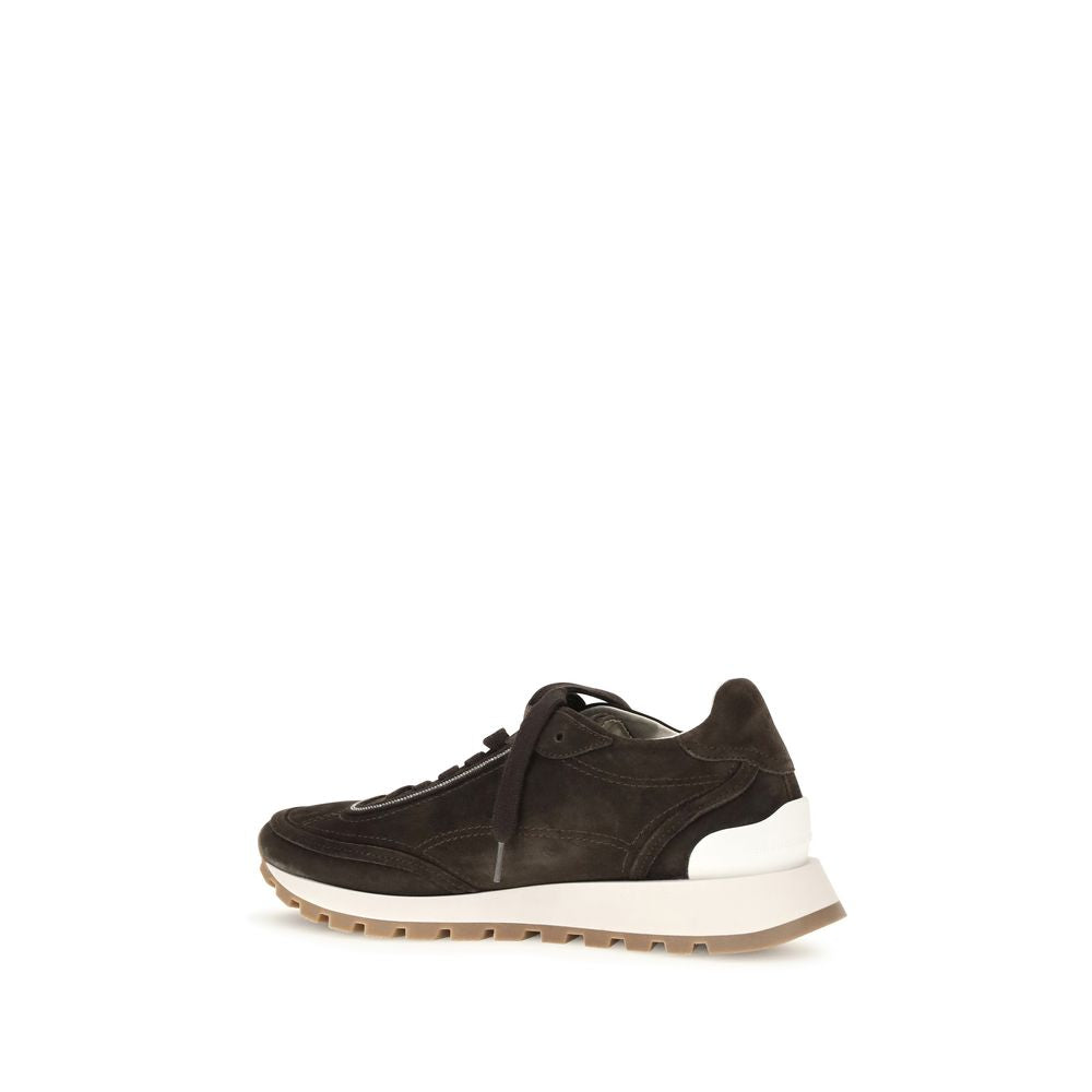 Brunello Cucinelli Brown Suede Low Top Sneakers - Timeless Elegance
