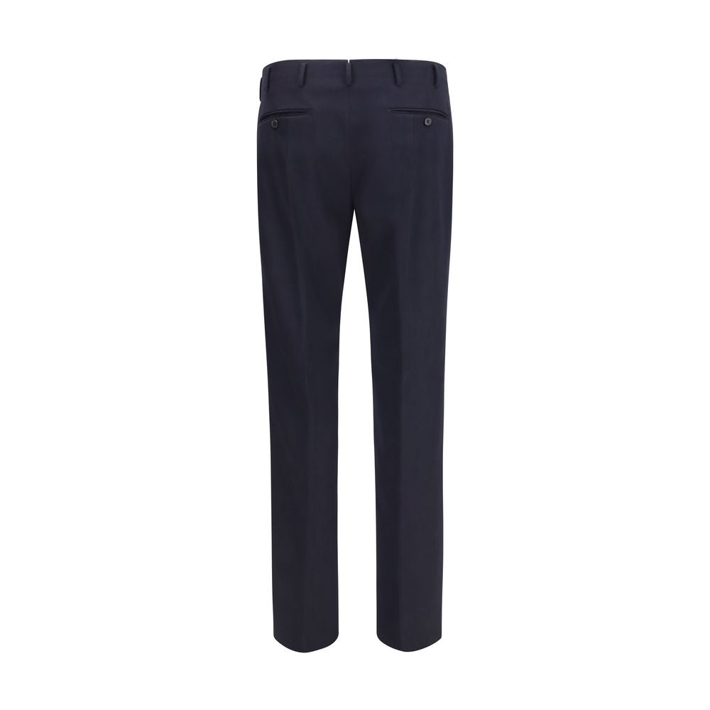 Elevate your wardrobe with Prada Blue Wool Oves Aries Dress Pants, crafted from luxurious fleece wool, embodying sartorial excellence for the discerning individual.