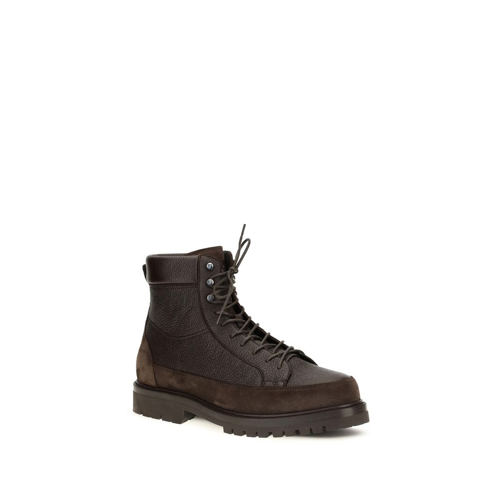 Brunello Cucinelli Brown Lace-Up Boots - Timeless Elegance