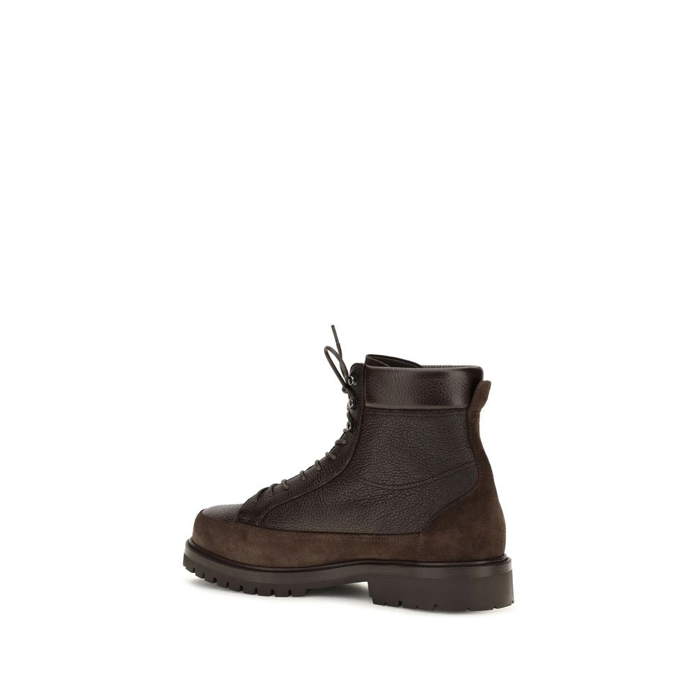 Brunello Cucinelli Lace-Up Deer Leather Boots - Timeless Luxury