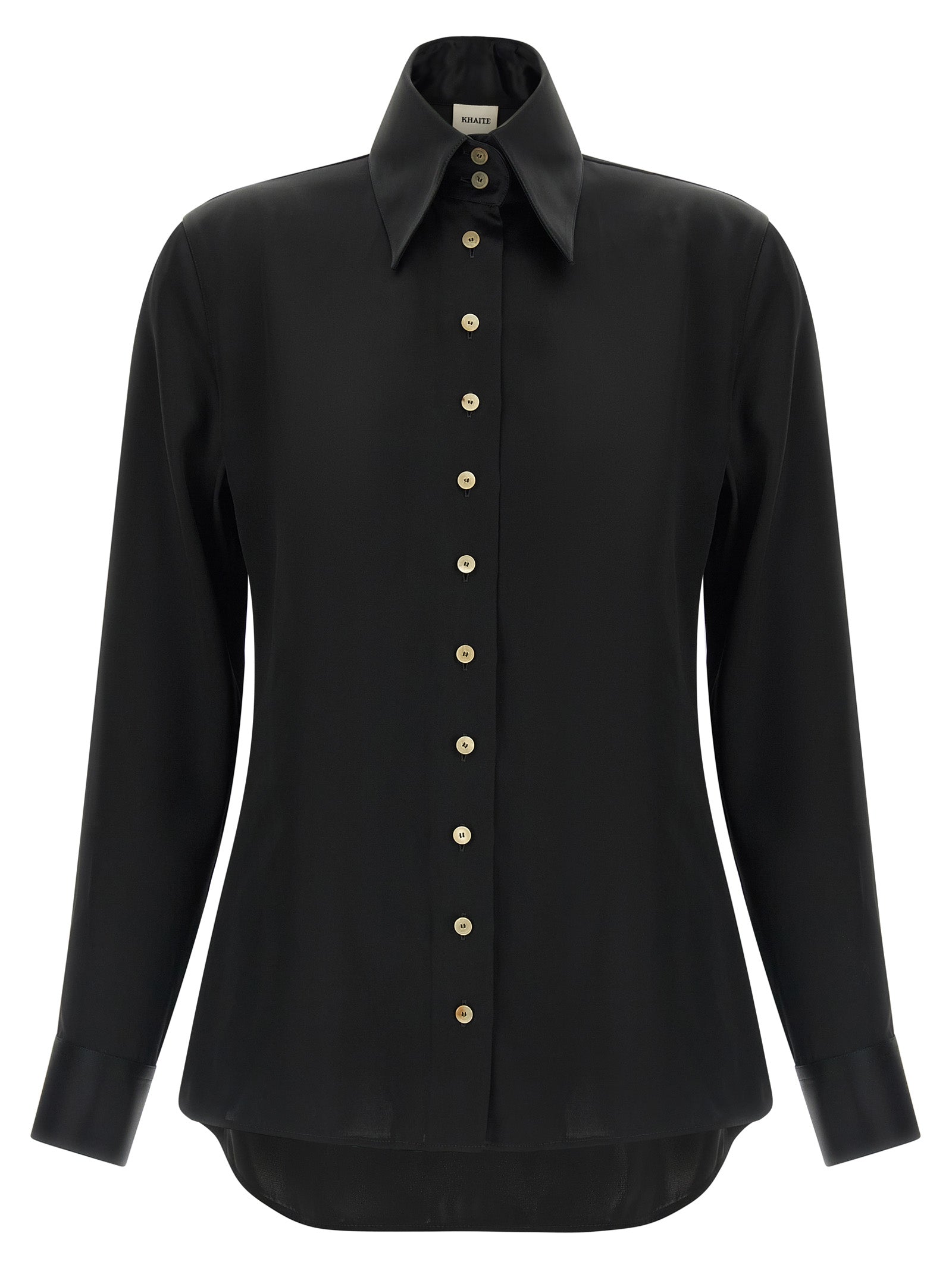 Discover the Khaite Black Acetate Blouse, a fusion of exquisite craftsmanship and luxurious materials, redefining elegance for the discerning individual.