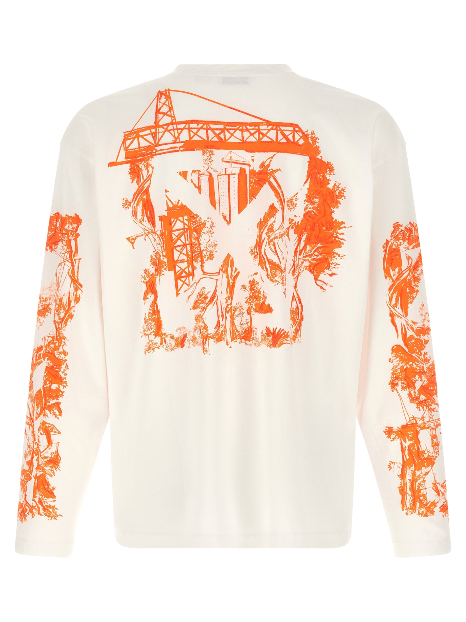 Discover the Off-White White Cotton T-Shirt, a luxurious long-sleeved piece that redefines streetwear with exquisite craftsmanship and bold urban motifs, perfect for the discerning individual.