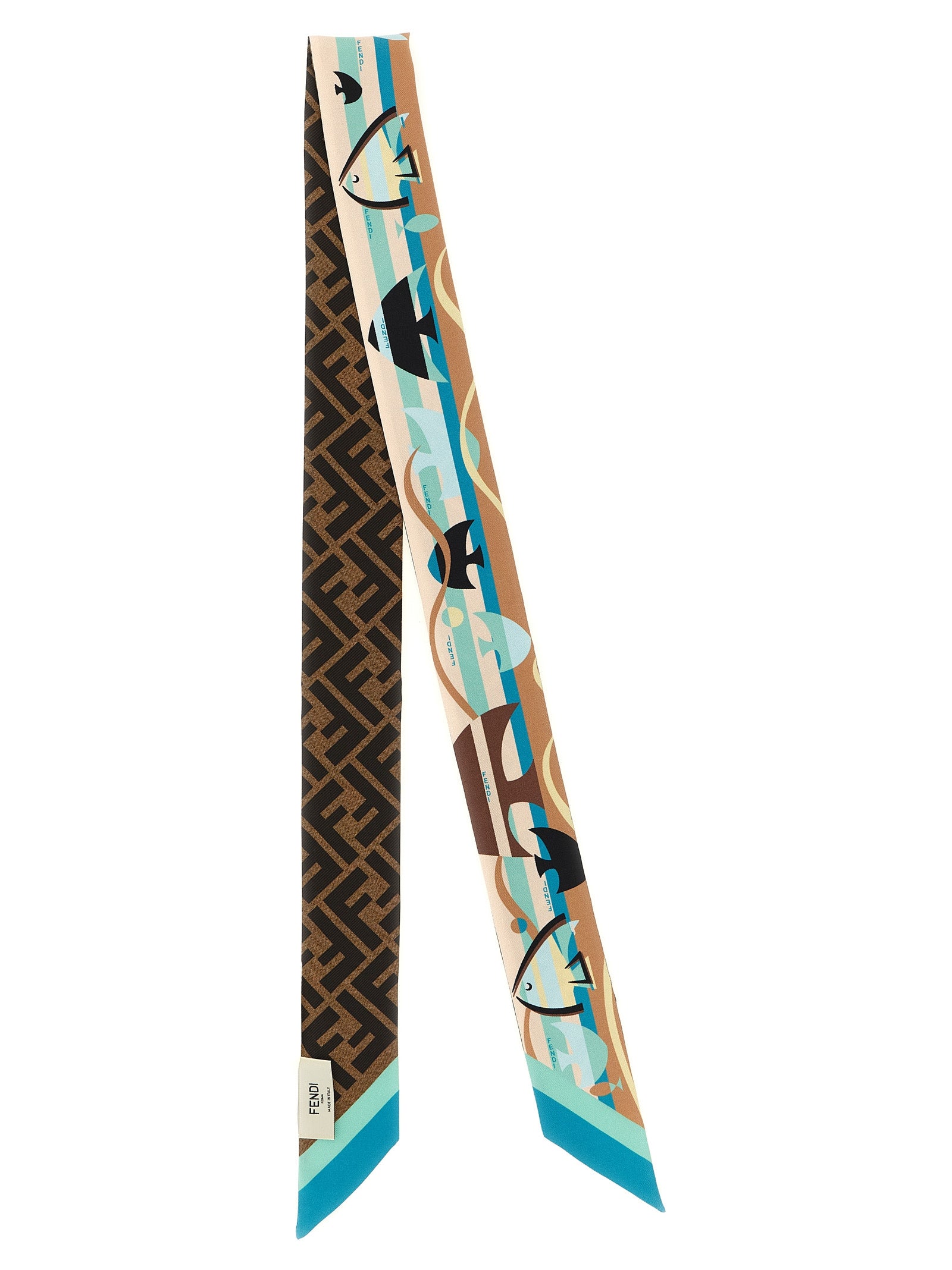 Indulge in the exquisite Fendi Multicolor Silk Foulard, a double-sided silk masterpiece that elevates your style with Italian craftsmanship and timeless elegance.