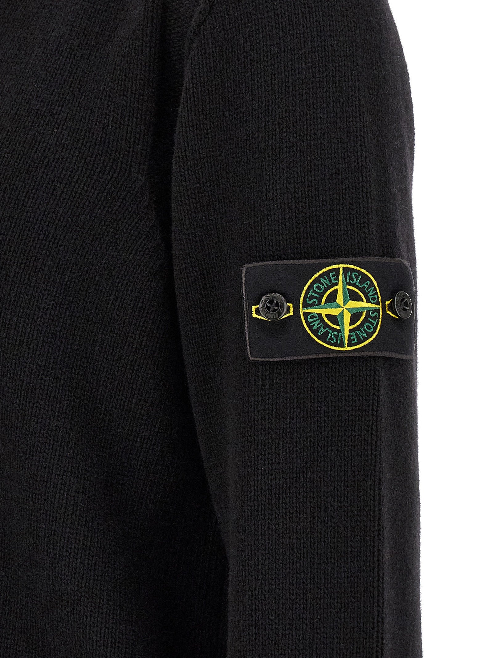 Stone Island Black Virgin Wool Cardigan