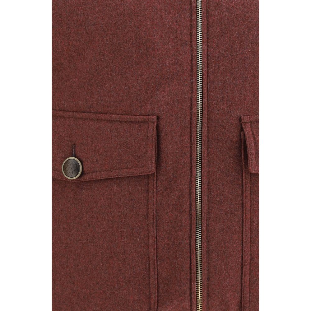 Brunello Cucinelli Sleeveless Jacket in Luxurious Bordeaux Wool